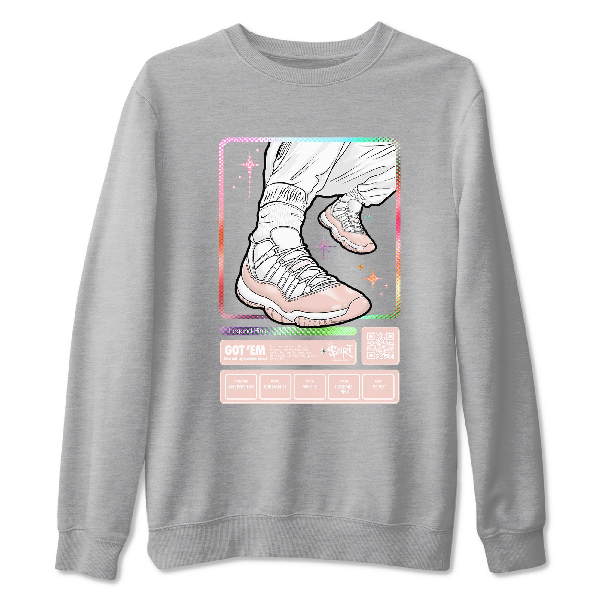 Air Jordan 11 Low Legend Pink shirts to match jordans Sneaker Trading Card sneaker match tees 11s Legend Pink Drip Gear Zone streetwear brand Heather Grey 2 unisex cotton tee