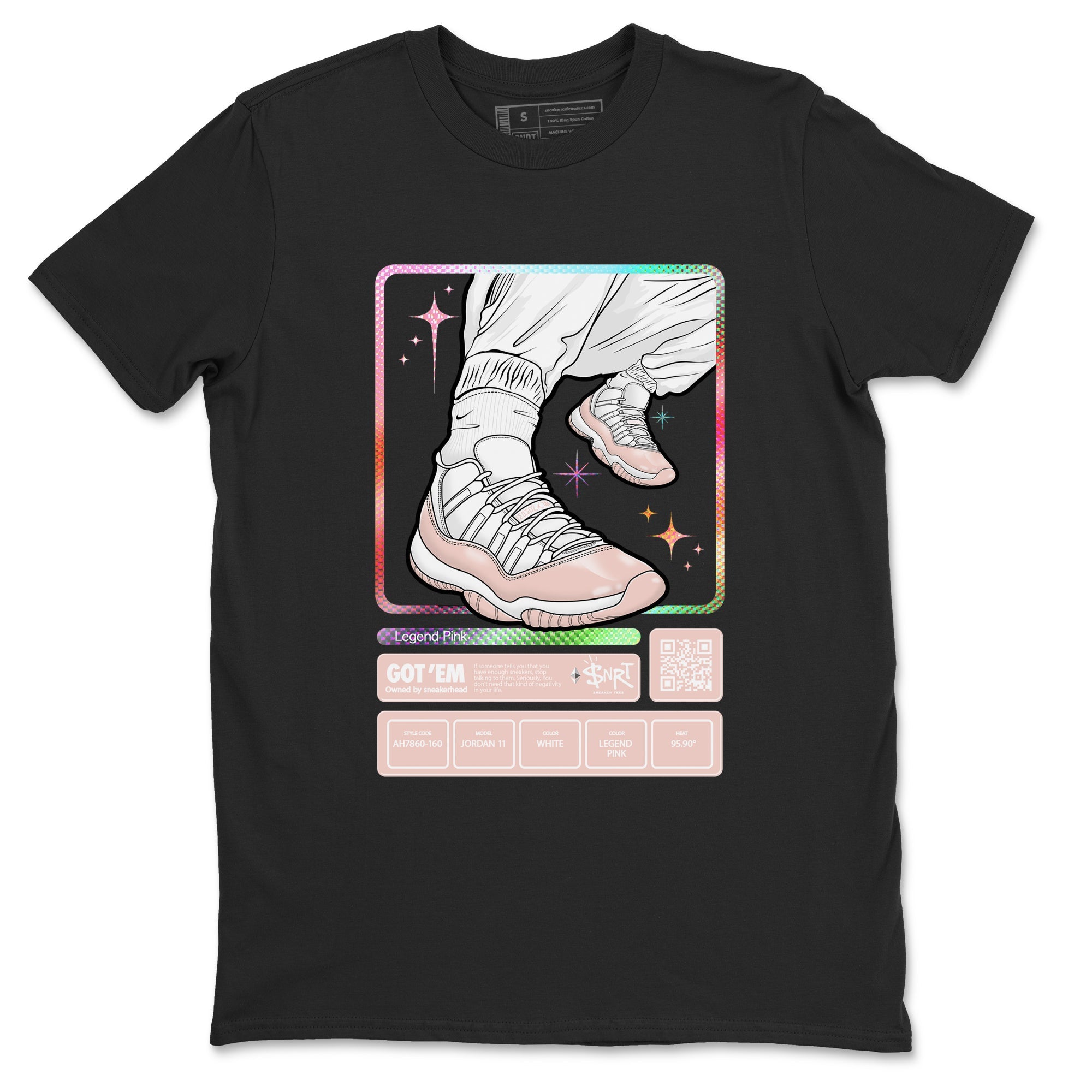 Air Jordan 11 Low Legend Pink shirts to match jordans Sneaker Trading Card sneaker match tees 11s Legend Pink Drip Gear Zone streetwear brand Black 2 unisex cotton tee
