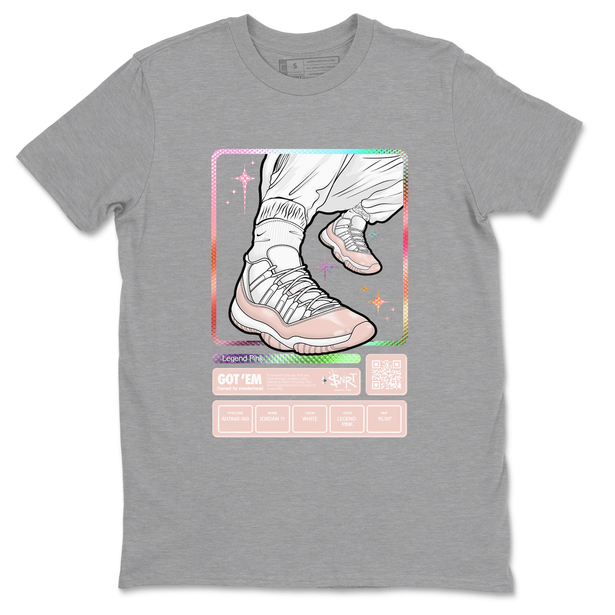 Air Jordan 11 Low Legend Pink shirts to match jordans Sneaker Trading Card sneaker match tees 11s Legend Pink Drip Gear Zone streetwear brand Heather Grey 2 unisex cotton tee