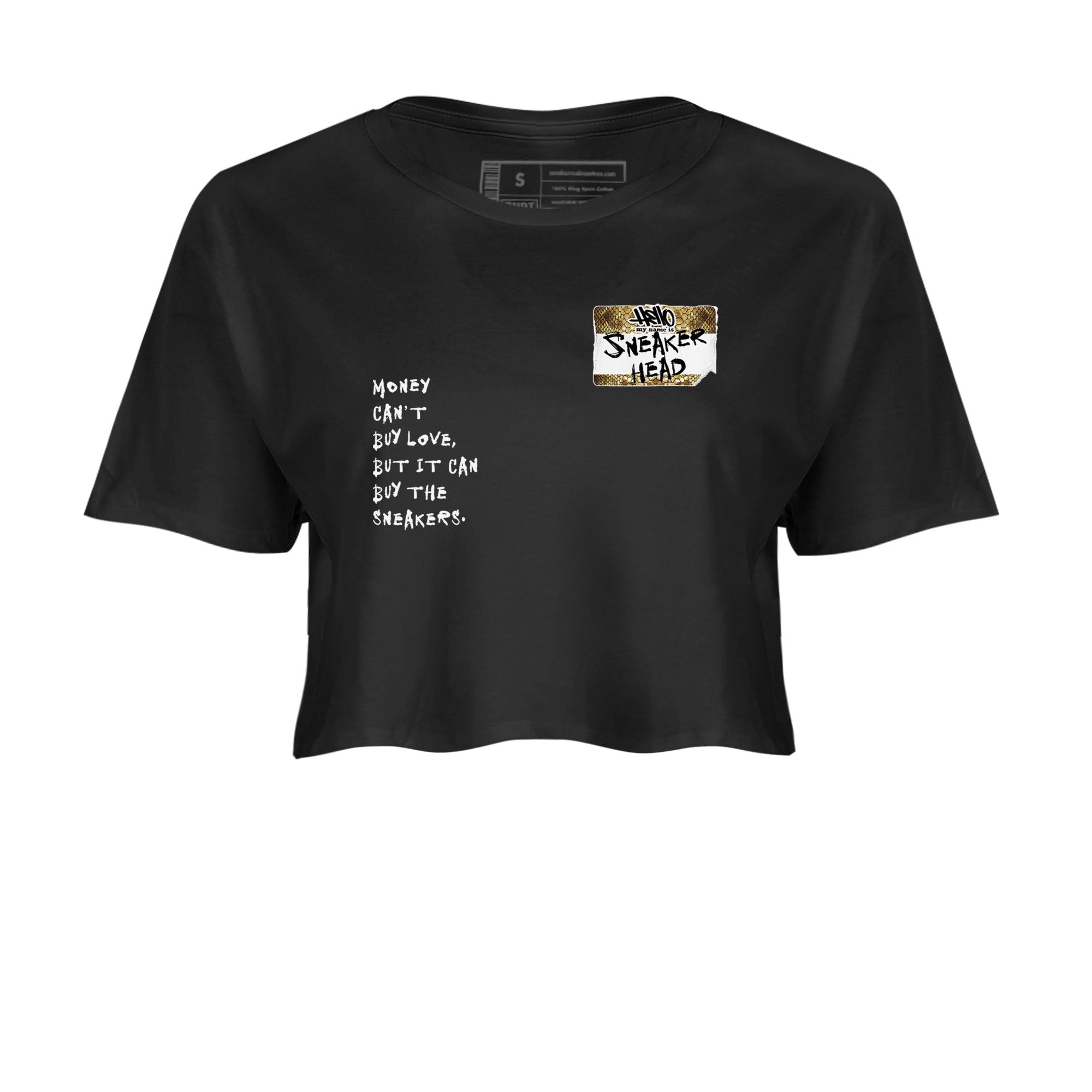 Air Force 1 Ivory Snake shirt to match jordans Sneakerhead Badge sneaker tees Air Force 1 Ivory Snake Drip Gear Zone Black 2 crop length shirt