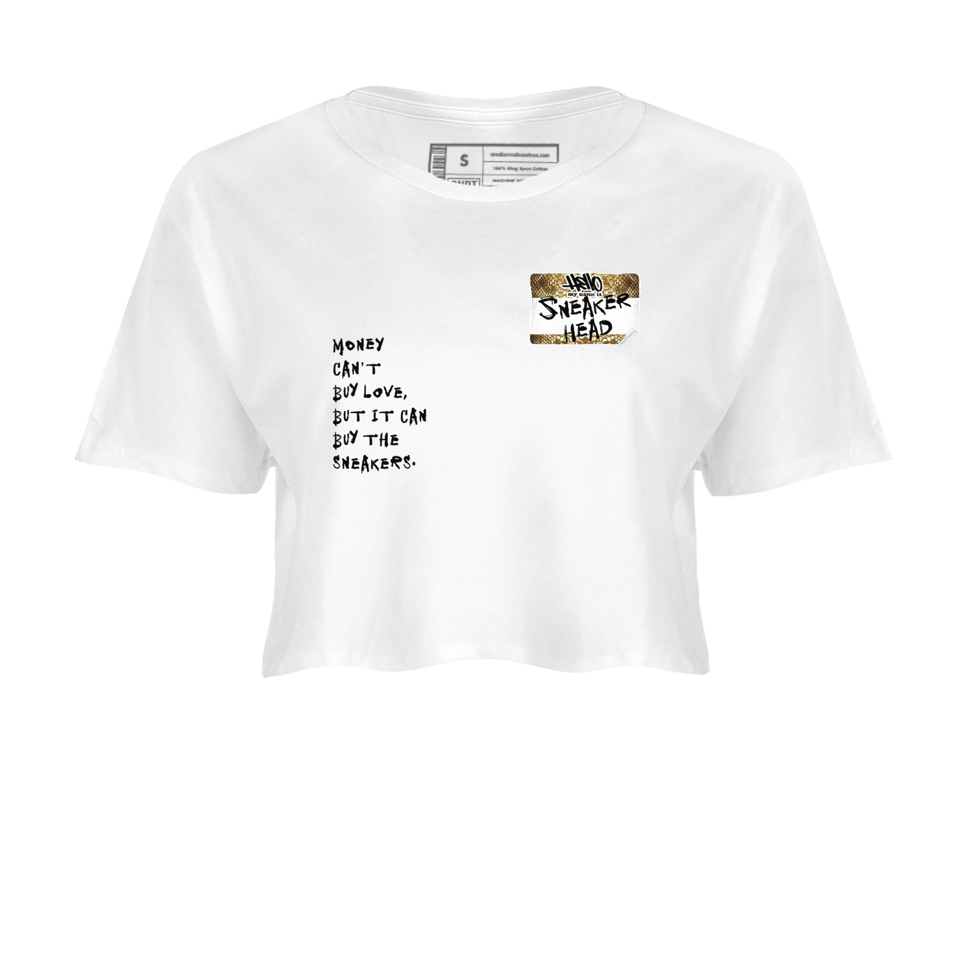 Air Force 1 Ivory Snake shirt to match jordans Sneakerhead Badge sneaker tees Air Force 1 Ivory Snake Drip Gear Zone White 2 crop length shirt