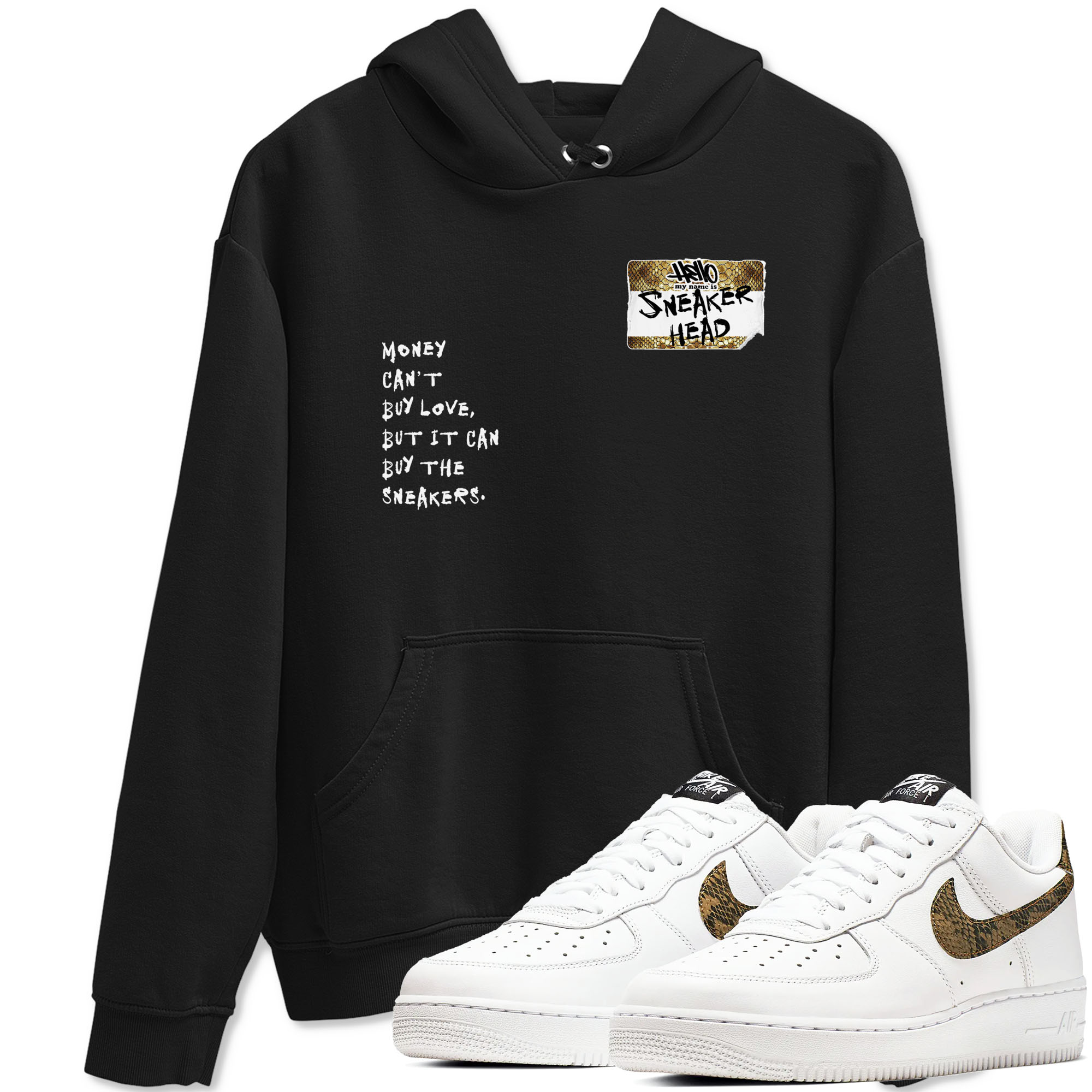 Air Force 1 Ivory Snake shirt to match jordans Sneakerhead Badge sneaker tees Air Force 1 Ivory Snake Drip Gear Zone unisex cotton Black 1 crew neck shirt
