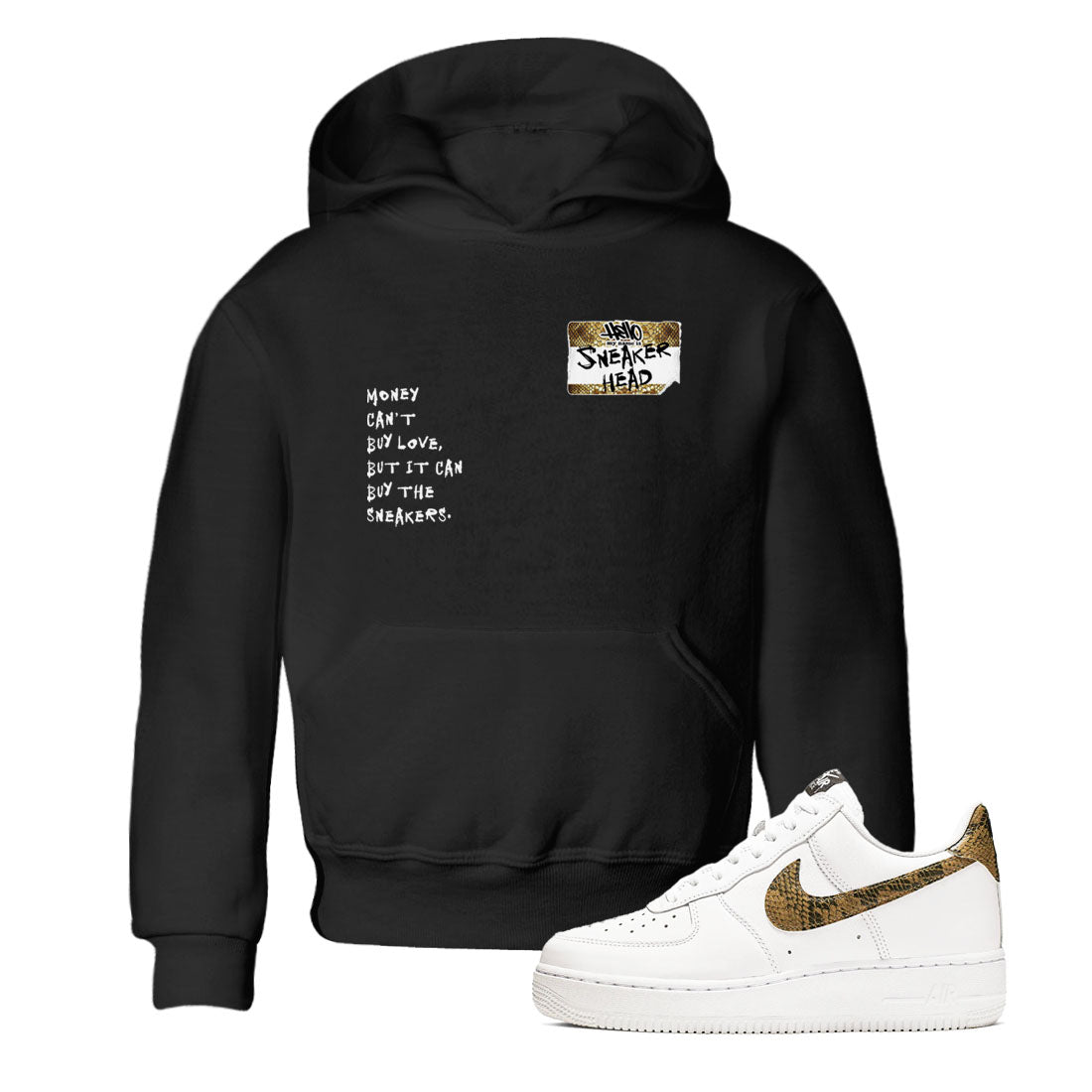 Air Force 1 Ivory Snake shirt to match jordans Sneakerhead Badge sneaker tees Air Force 1 Ivory Snake Drip Gear Zone baby toddler Black 1 cotton Shirt