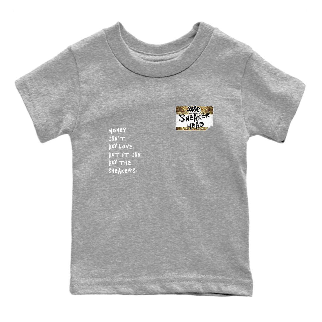 Air Force 1 Ivory Snake shirt to match jordans Sneakerhead Badge sneaker tees Air Force 1 Ivory Snake Drip Gear Zone baby toddler Heather Grey 2 cotton Shirt