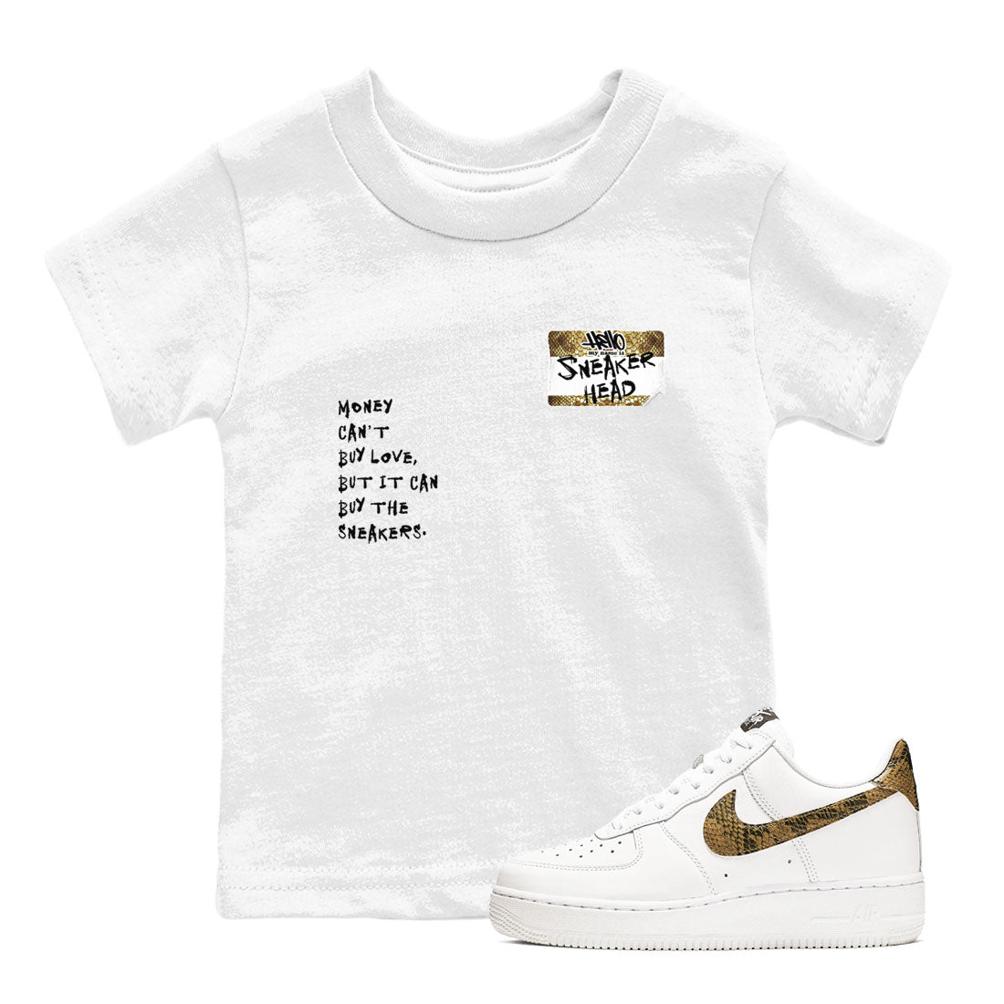Air Force 1 Ivory Snake shirt to match jordans Sneakerhead Badge sneaker tees Air Force 1 Ivory Snake Drip Gear Zone baby toddler White 1 cotton Shirt