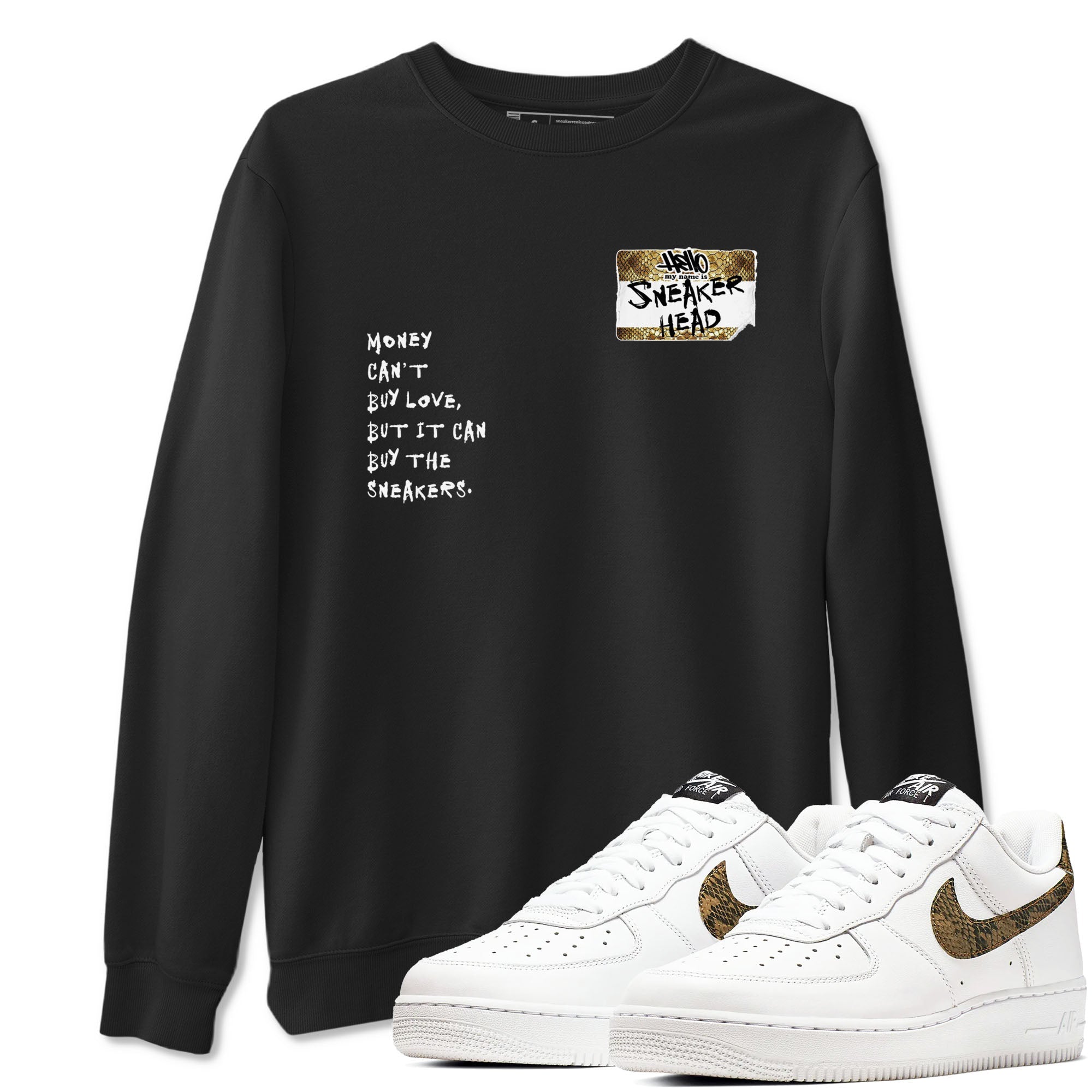 Air Force 1 Ivory Snake shirt to match jordans Sneakerhead Badge sneaker tees Air Force 1 Ivory Snake Drip Gear Zone unisex cotton Black 1 crew neck shirt
