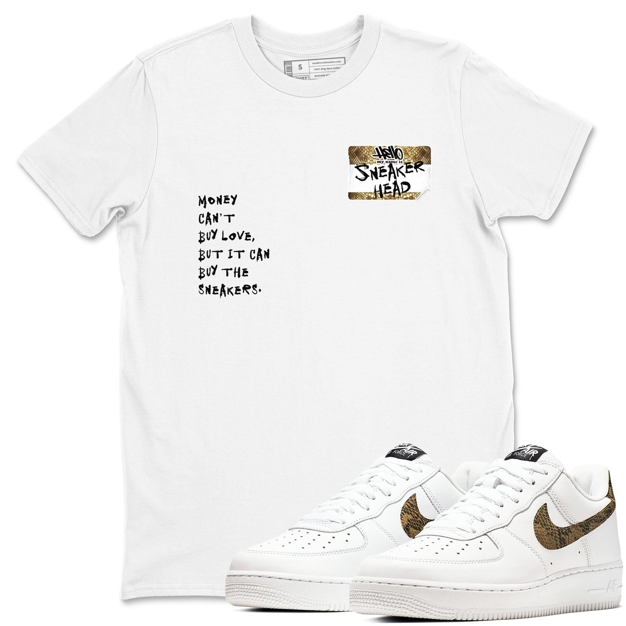 Air Force 1 Ivory Snake shirt to match jordans Sneakerhead Badge sneaker tees Air Force 1 Ivory Snake Drip Gear Zone unisex cotton White 1 crew neck shirt
