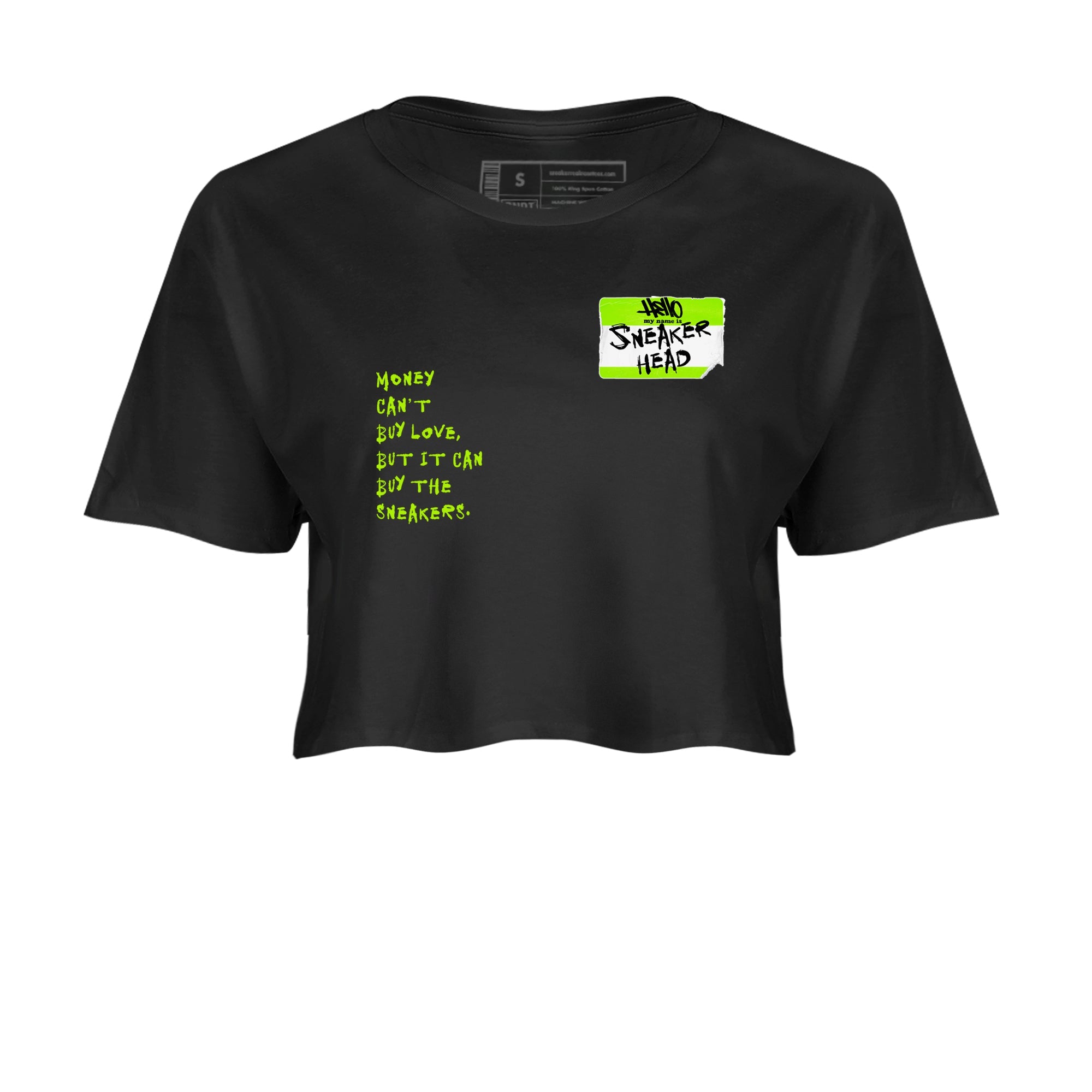 AF1 Volt shirts to match jordans Sneakerhead Badge sneaker match tees Air Force 1 Volt match shoes to clothes Drip Gear Zone unisex cotton Black 2 crop tee