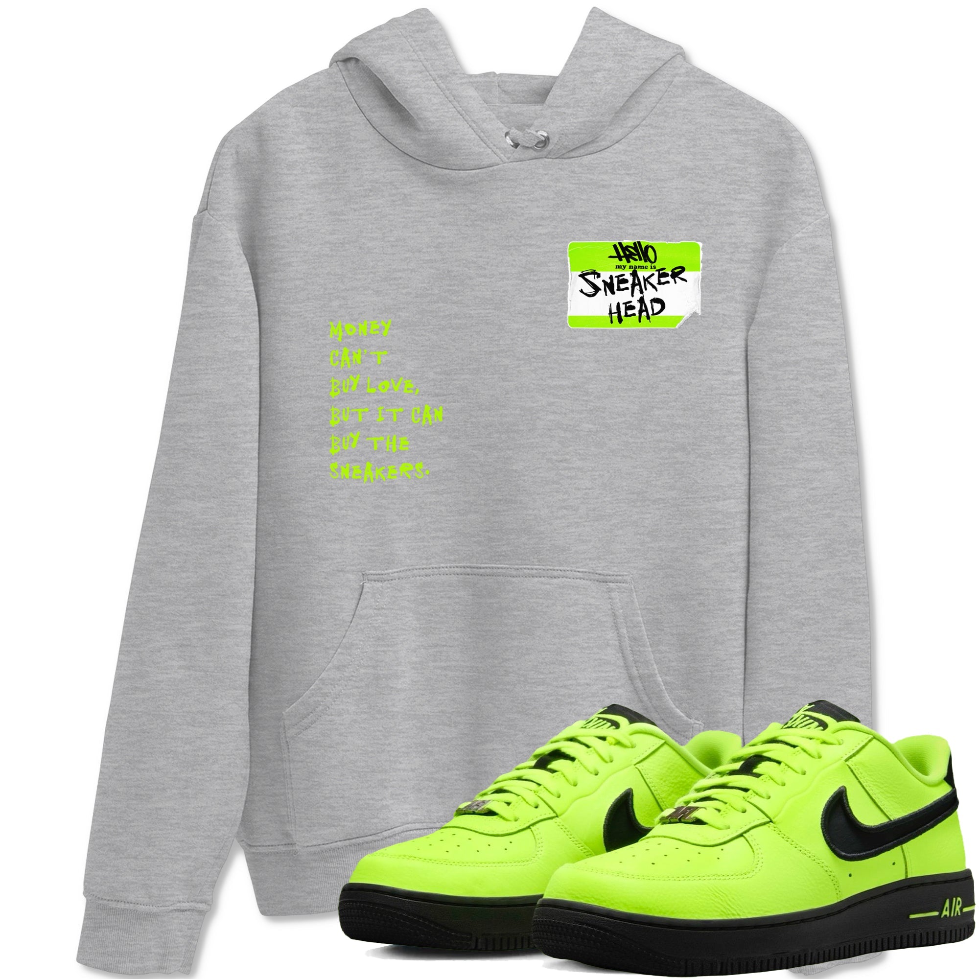 AF1 Volt shirts to match jordans Sneakerhead Badge sneaker match tees Air Force 1 Volt match shoes to clothes Drip Gear Zone unisex cotton Heather Grey 1 shirts