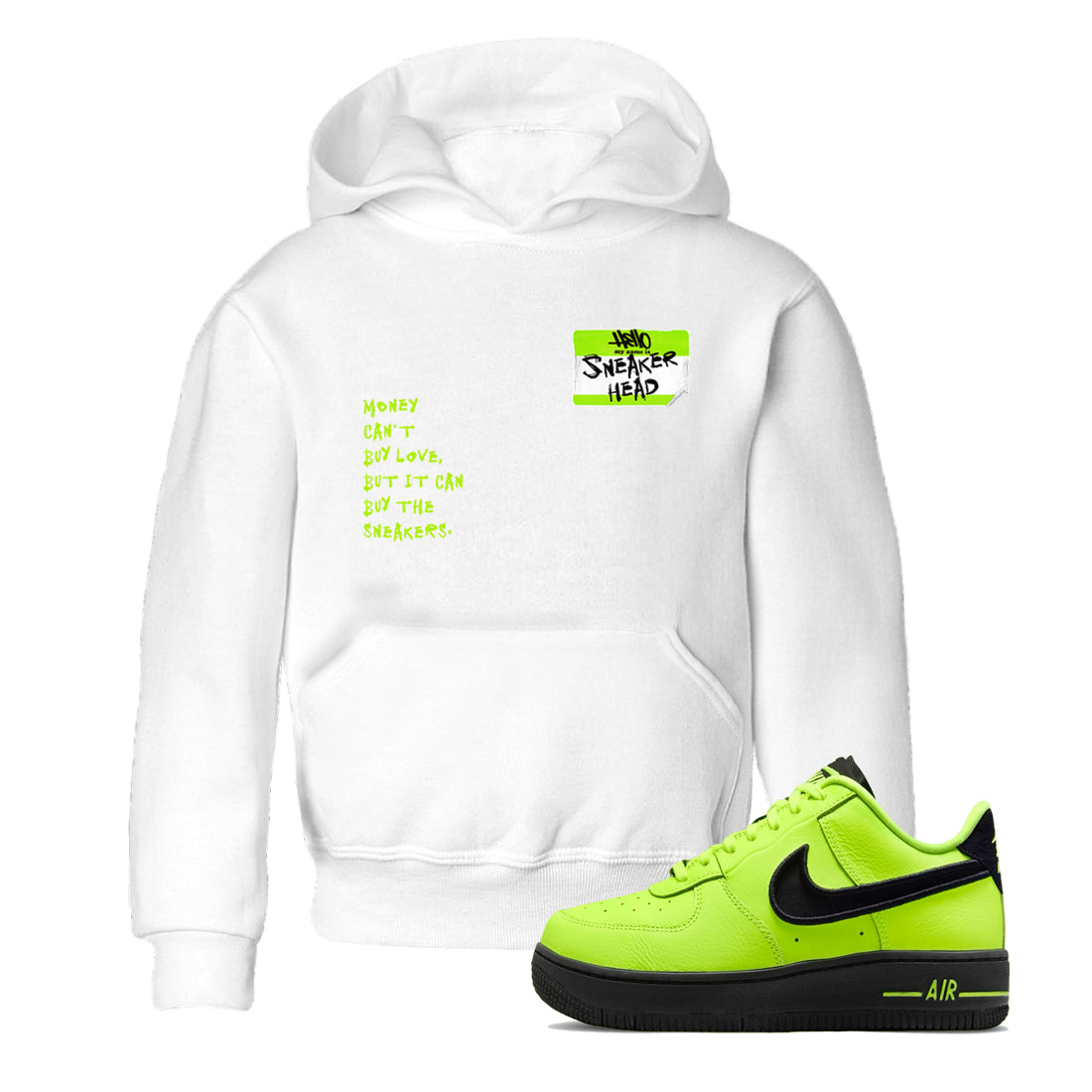 AF1 Volt shirts to match jordans Sneakerhead Badge sneaker match tees Air Force 1 Volt match shoes to clothes Drip Gear Zone Youth Baby White 1 tee