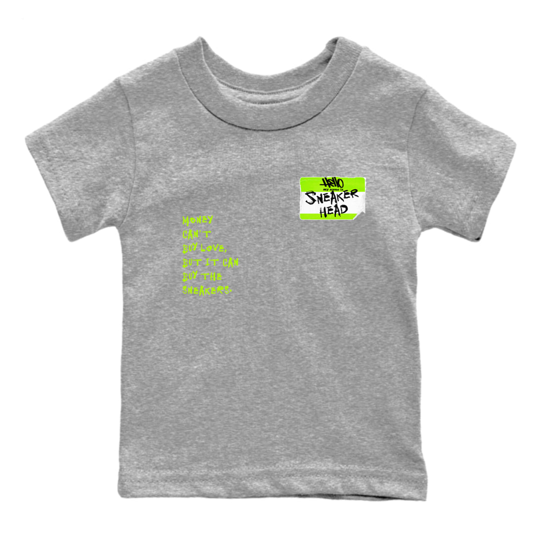 AF1 Volt shirts to match jordans Sneakerhead Badge sneaker match tees Air Force 1 Volt match shoes to clothes Drip Gear Zone Youth Baby Heather Grey 2 tee