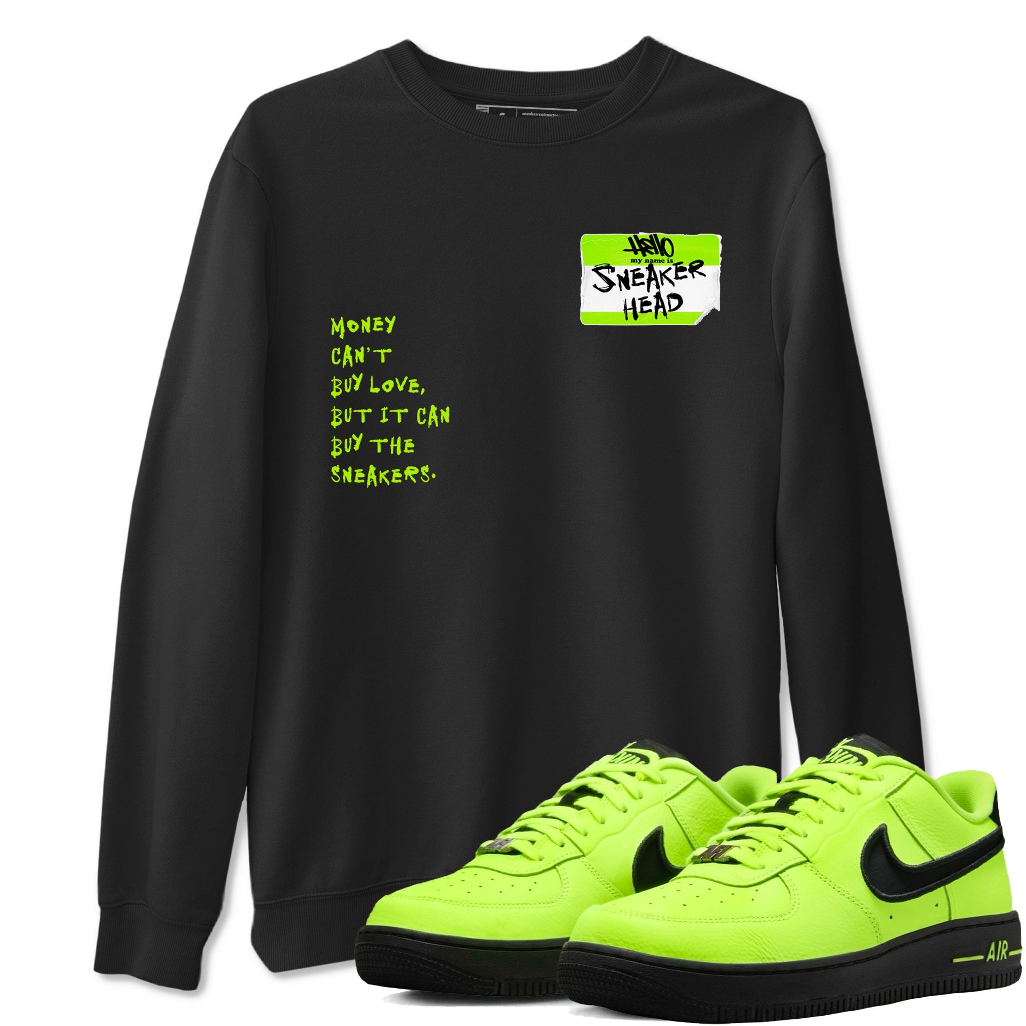 AF1 Volt shirts to match jordans Sneakerhead Badge sneaker match tees Air Force 1 Volt match shoes to clothes Drip Gear Zone unisex cotton Black 1 shirts