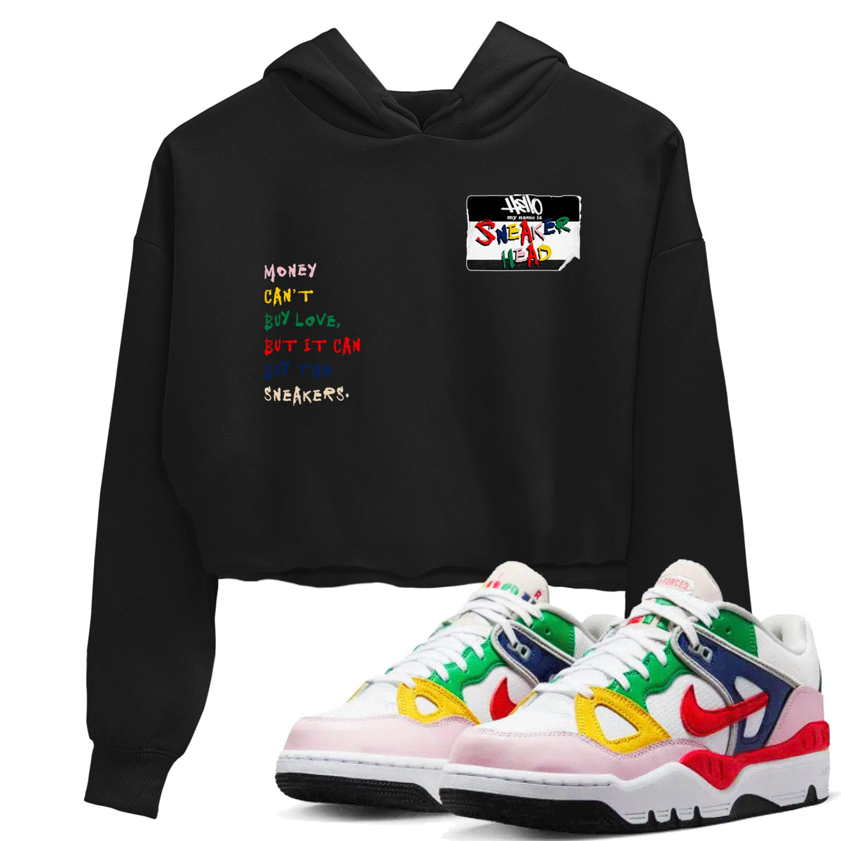 AF 3 Nigo shirtsto match jordans Sneakerhead Badge sneaker match tees Air Force 3 Low x Nigo Blue Void and Tour Yellow match shoes to clothes Drip Gear Zone unisex cotton Black 1 crop tee