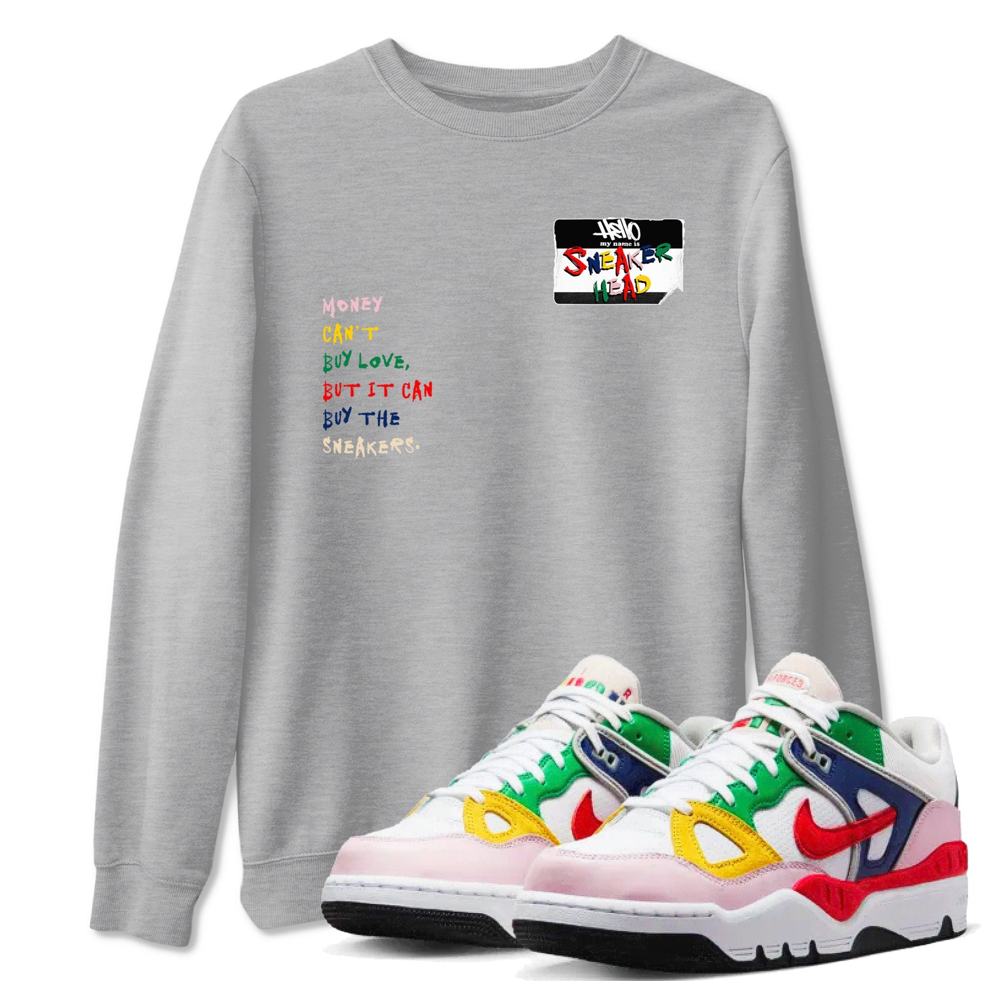 AF 3 Nigo shirtsto match jordans Sneakerhead Badge sneaker match tees Air Force 3 Low x Nigo Blue Void and Tour Yellow match shoes to clothes Drip Gear Zone unisex cotton Heather Grey 1 shirts