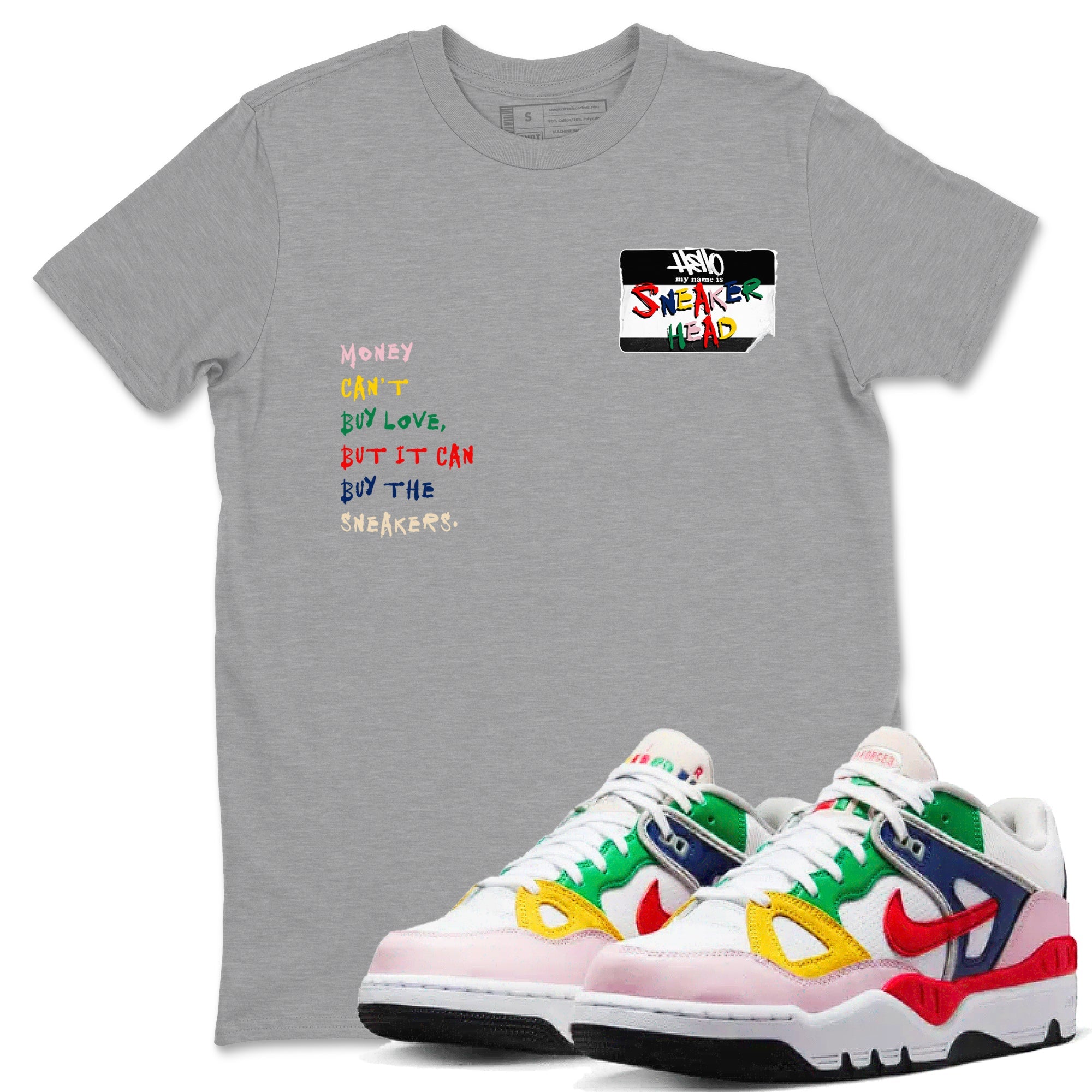 AF 3 Nigo shirtsto match jordans Sneakerhead Badge sneaker match tees Air Force 3 Low x Nigo Blue Void and Tour Yellow match shoes to clothes Drip Gear Zone unisex cotton Heather Grey 1 shirts