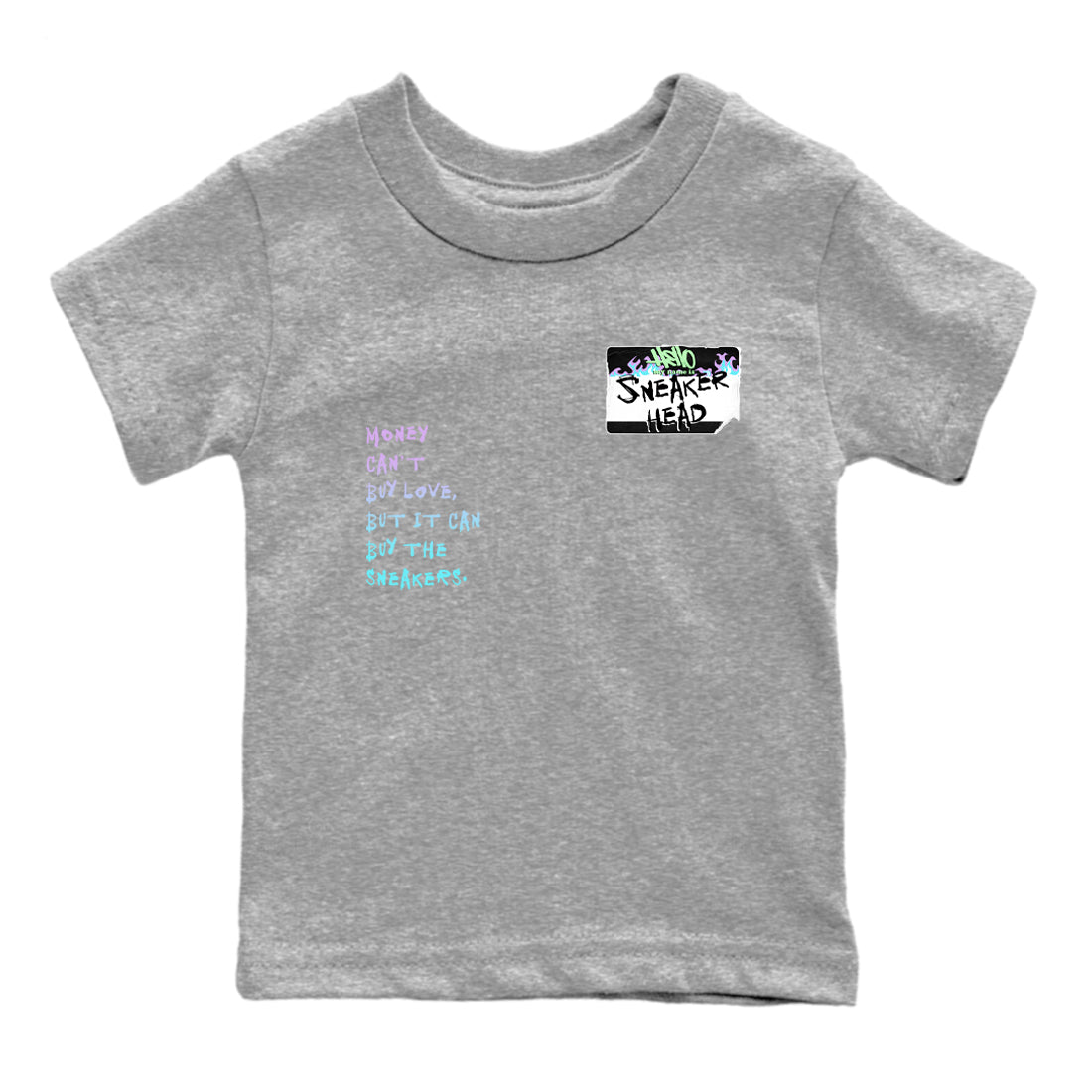 1s Fortune Fly shirts to match jordans Sneakerhead Badge sneaker match tees Air Jordan 1 Fortune Fly match shoes to clothes Drip Gear Zone Youth Baby Heather Grey 2 tee
