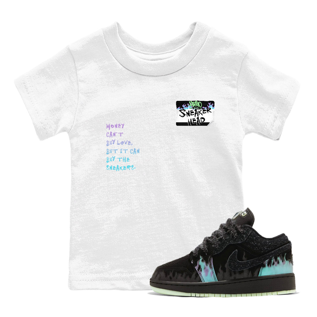 1s Fortune Fly shirts to match jordans Sneakerhead Badge sneaker match tees Air Jordan 1 Fortune Fly match shoes to clothes Drip Gear Zone Youth Baby White 1 tee