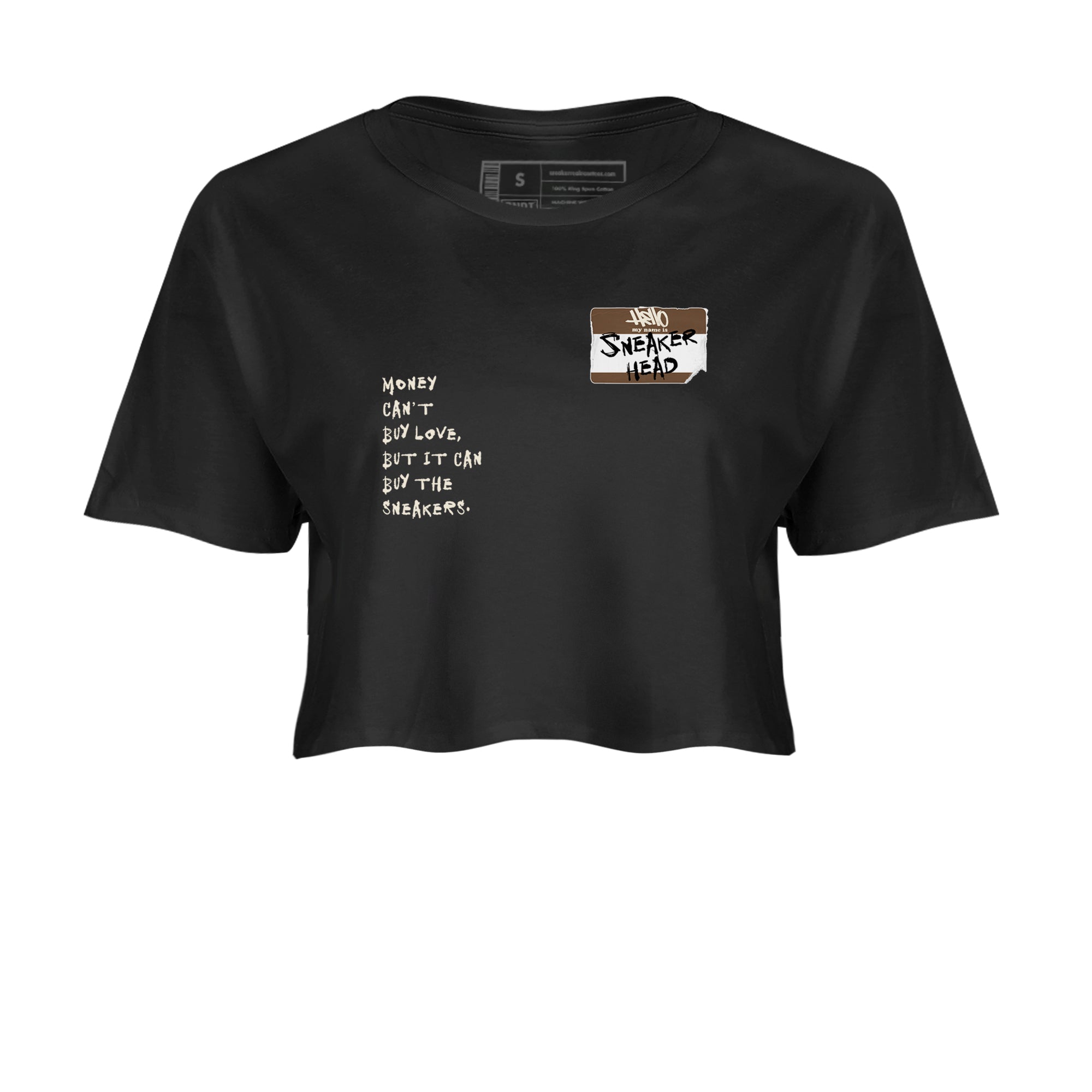 Air Jordan 1 Low Mocha shirts to match jordans Sneakerhead Badge sneaker match tees AJ1 Mocha Drip Gear Zone streetwear brand Black 2 crop tee