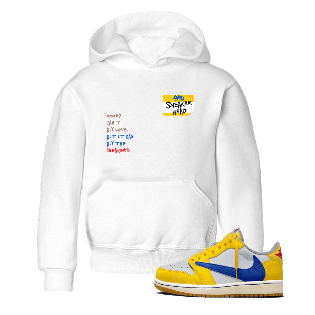 Air Jordan 1 Travis Scott Canary shirt to match jordans Sneakerhead Badge sneaker tees Air Jordan 1 Low x Travis Scott x Canary Drip Gear Zone baby toddler White 1 cotton Shirt