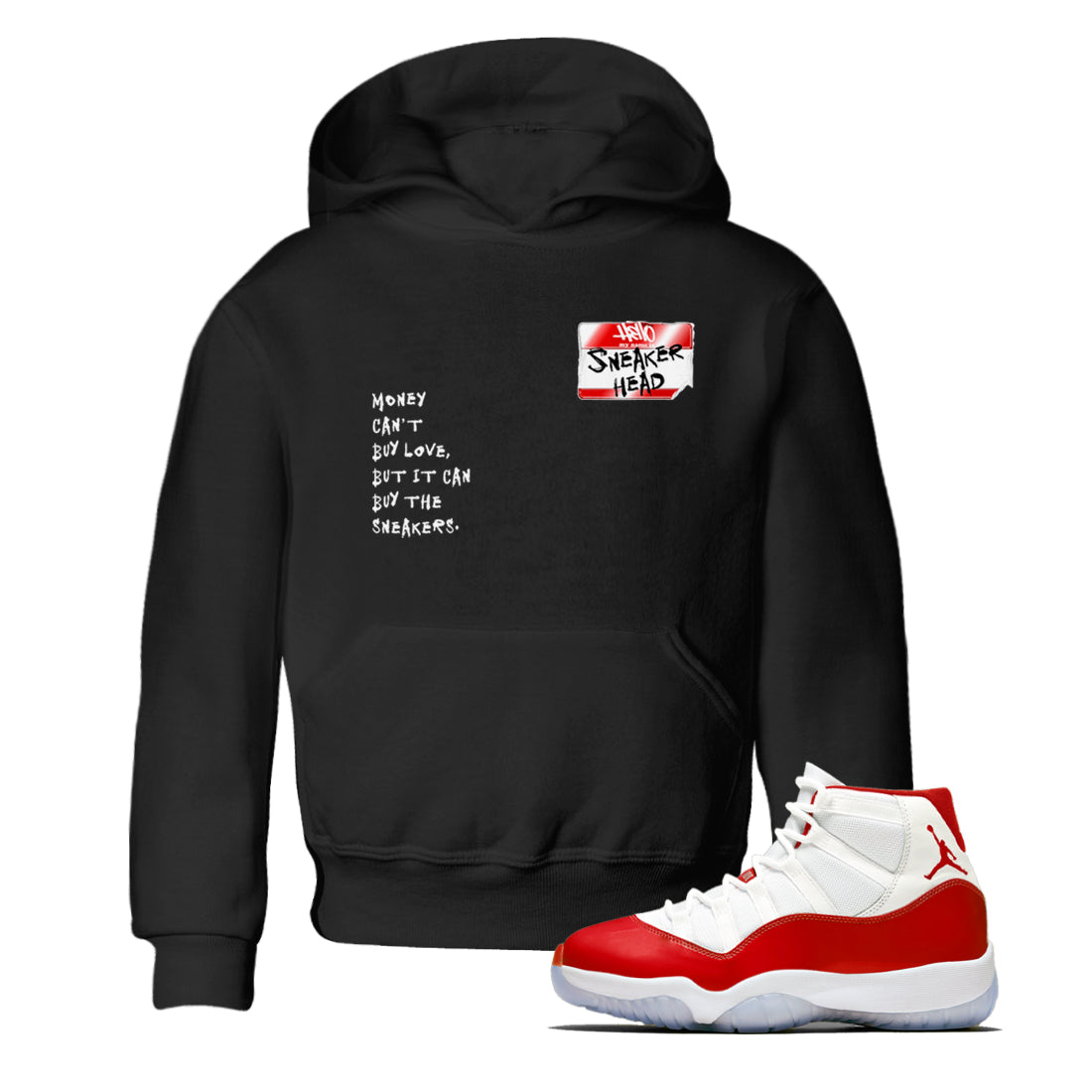11s Cherry shirts to match jordans Sneakerhead Badge sneaker match tees Air Jordan 11 Retro Cherry match shoes to clothes Drip Gear Zone Youth Baby Black 1 tee