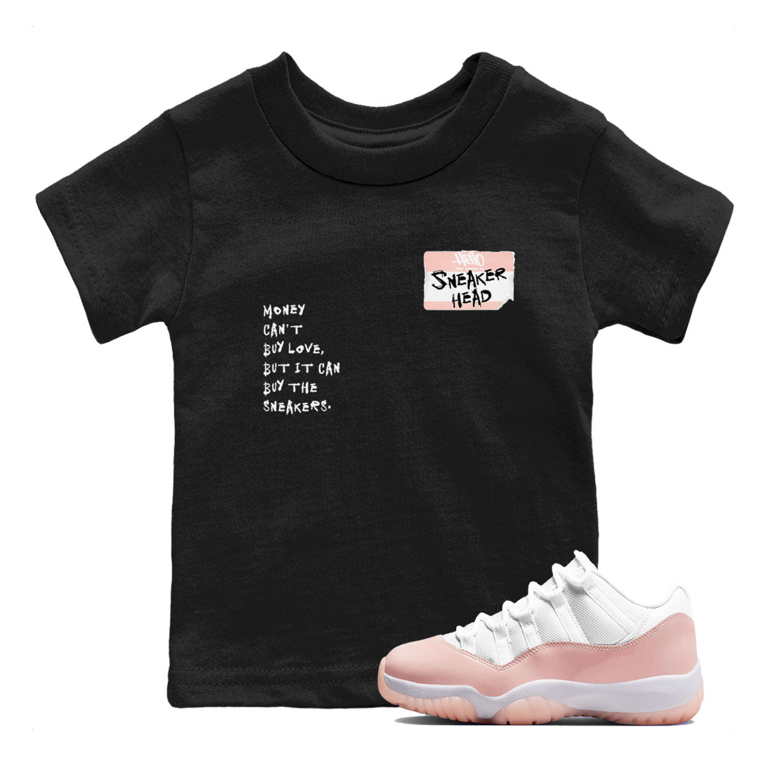 11s Legend Pink shirt to match jordans Sneakerhead Badge sneaker tees Air Jordan 11 Legend Pink Drip Gear Zone baby toddler Black 1 cotton Shirt