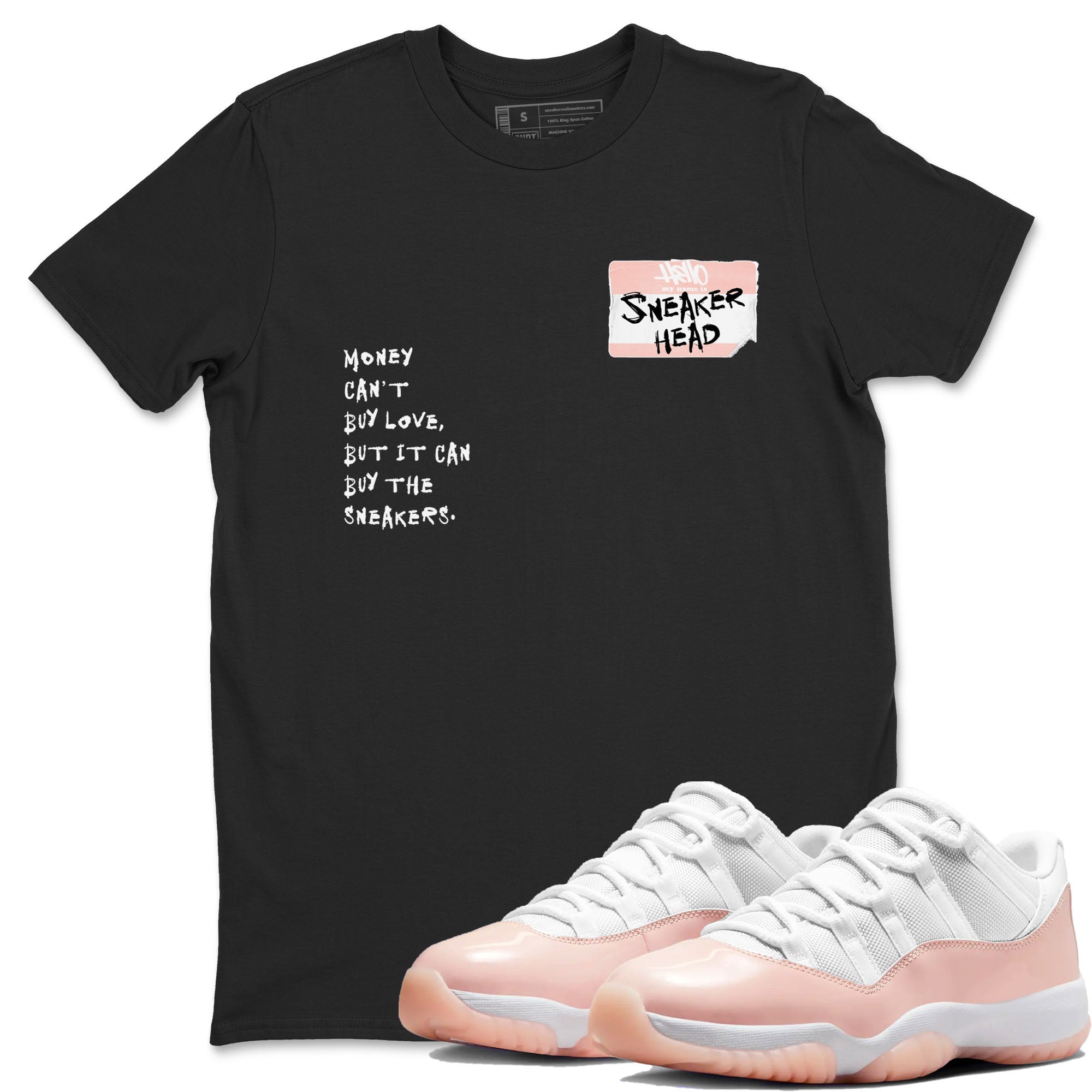 11s Legend Pink shirt to match jordans Sneakerhead Badge sneaker tees Air Jordan 11 Legend Pink Drip Gear Zone unisex cotton Black 1 crew neck shirt