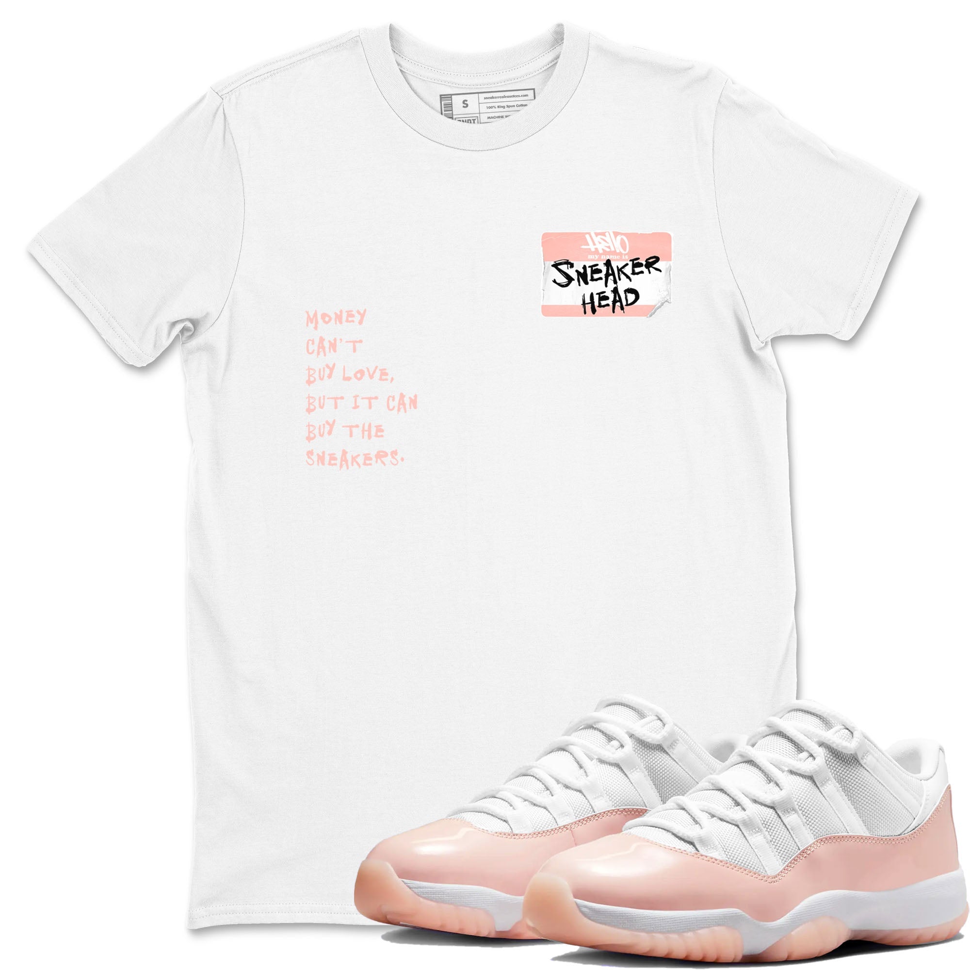 11s Legend Pink shirt to match jordans Sneakerhead Badge sneaker tees Air Jordan 11 Legend Pink Drip Gear Zone unisex cotton White 1 crew neck shirt