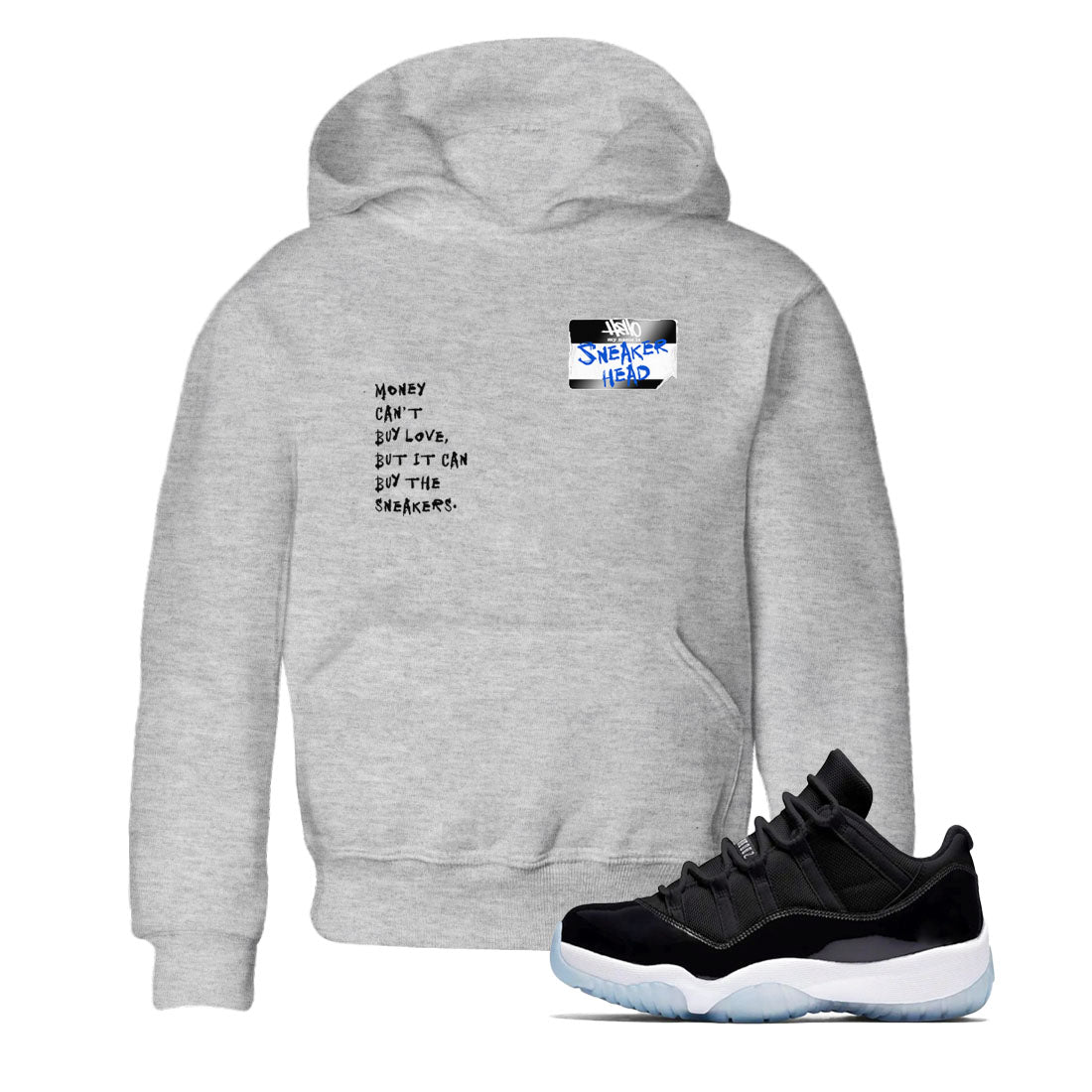 11s Space shirt to match jordans Sneakerhead Badge sneaker tees Air Jordan 11 Space Drip Gear Zone baby toddler Heather Grey 1 cotton Shirt