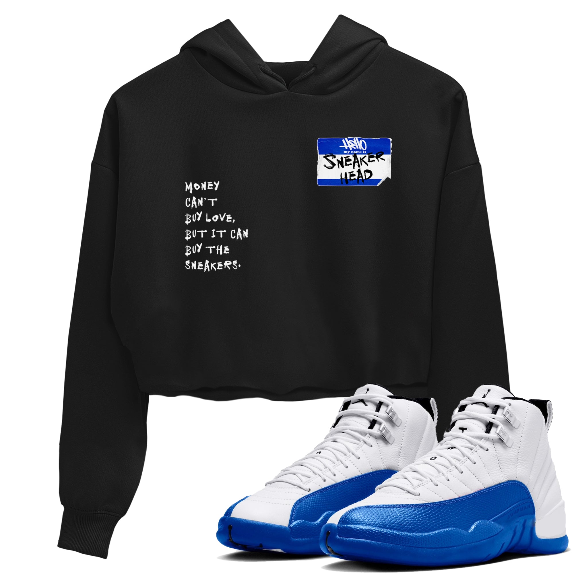 12 Blueberry shirts to match jordans Sneakerhead Badge sneaker match tees Air Jordan 12 Blueberry Drip Gear Zone unisex cotton Black 1 Crop Shirts
