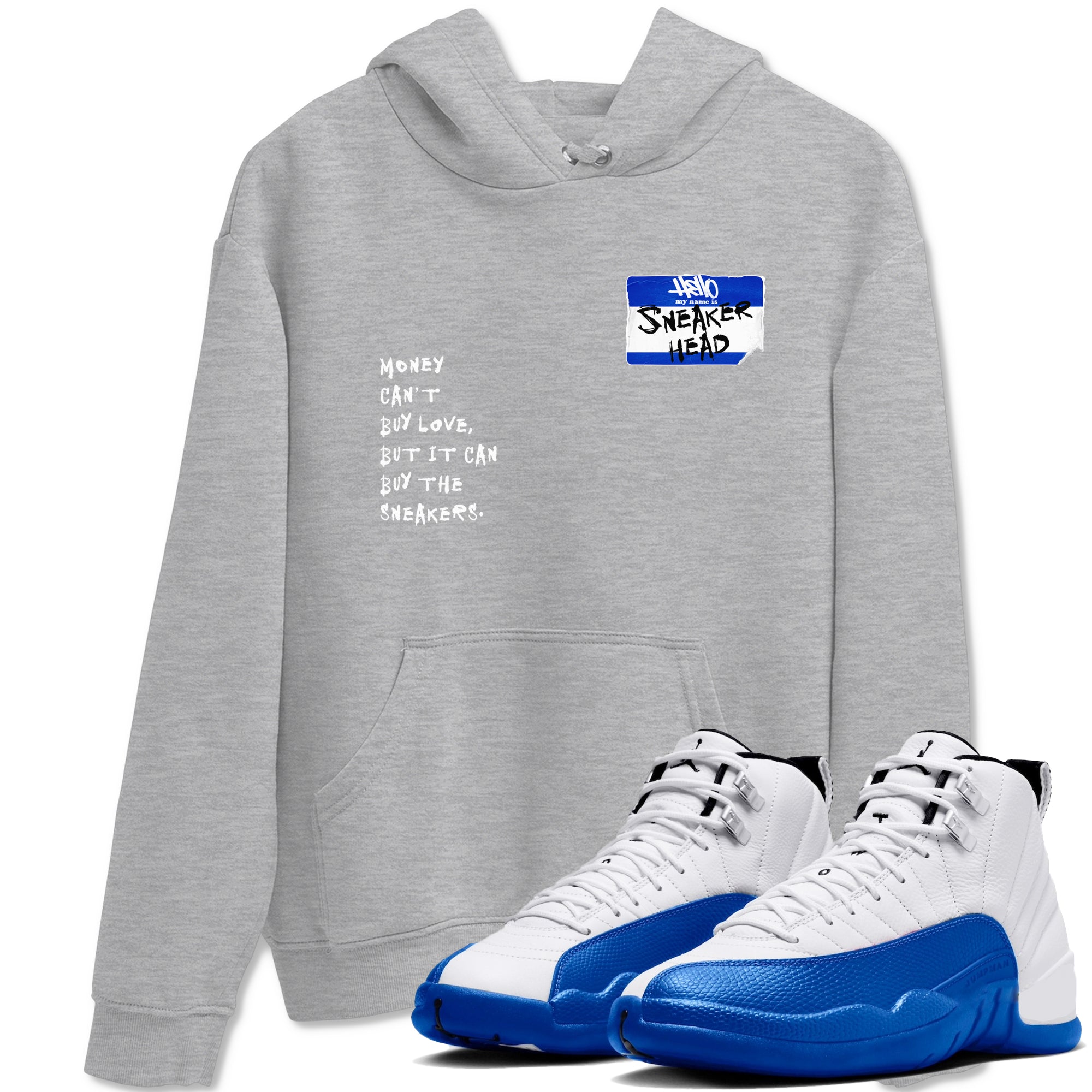 12 Blueberry shirts to match jordans Sneakerhead Badge sneaker match tees Air Jordan 12 Blueberry Drip Gear Zone unisex cotton Heather Grey 1 crew neck shirts