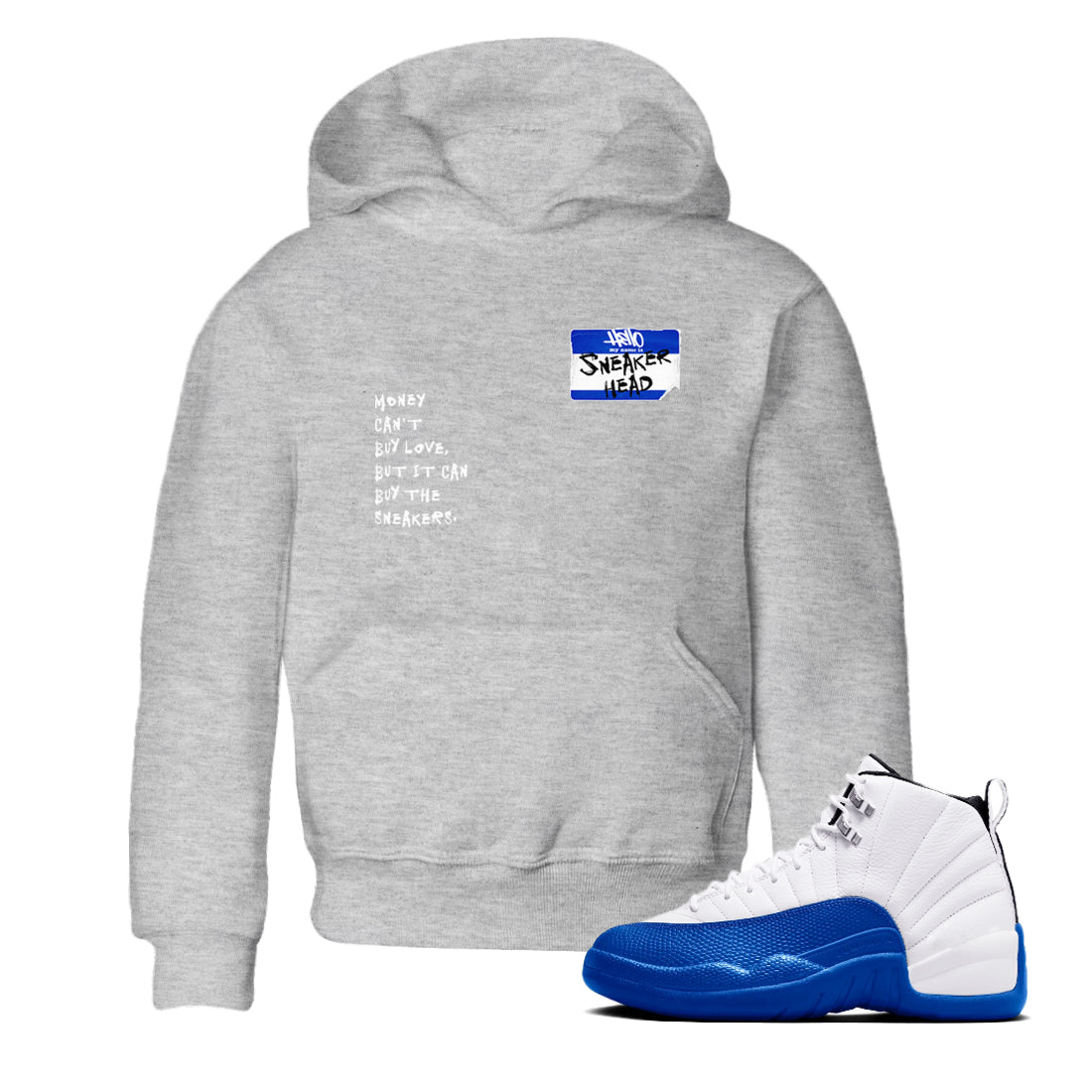 12 Blueberry shirts to match jordans Sneakerhead Badge sneaker match tees Air Jordan 12 Blueberry Drip Gear Zone Youth Baby Heather Grey 1 crew neck shirts