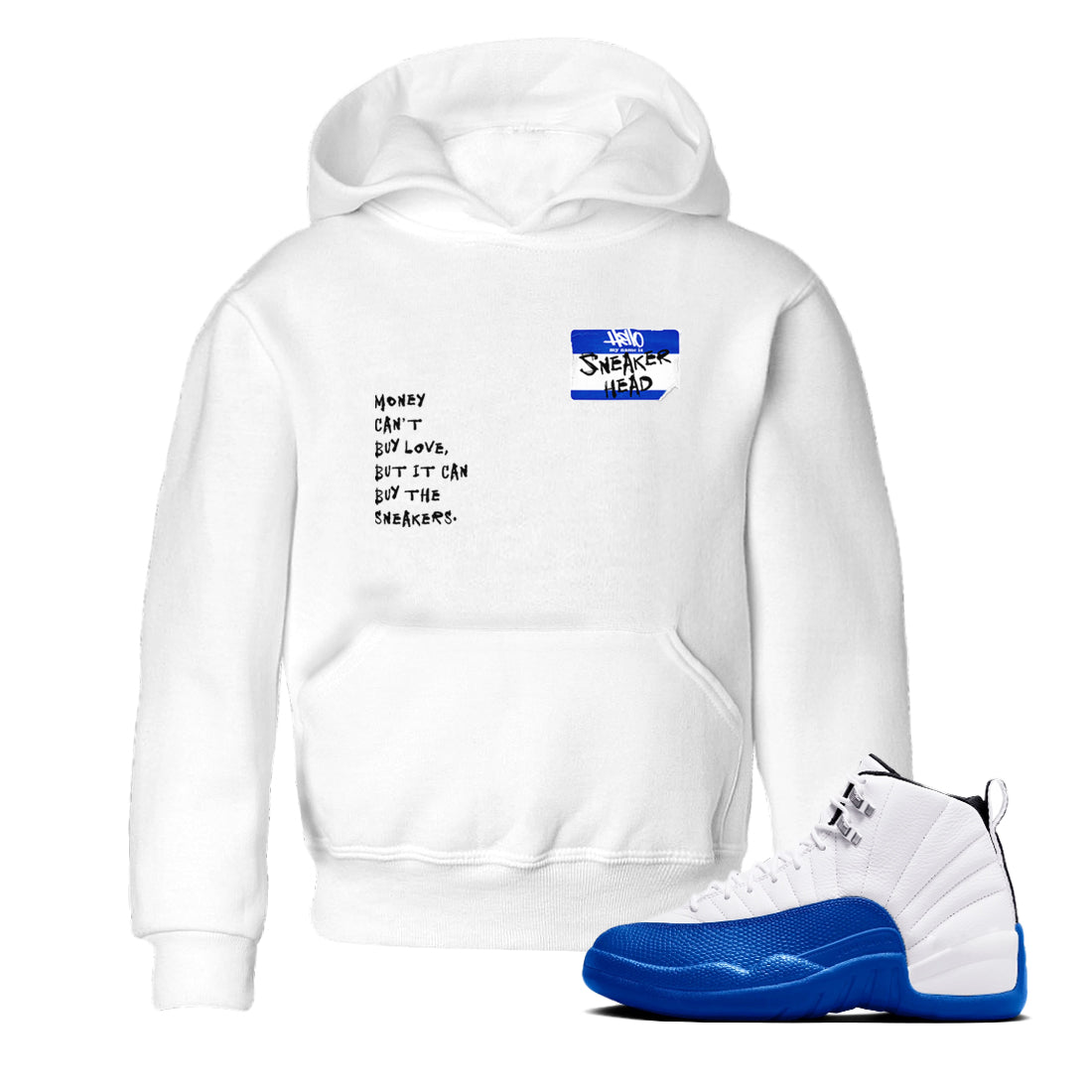 12 Blueberry shirts to match jordans Sneakerhead Badge sneaker match tees Air Jordan 12 Blueberry Drip Gear Zone Youth Baby White 1 crew neck shirts