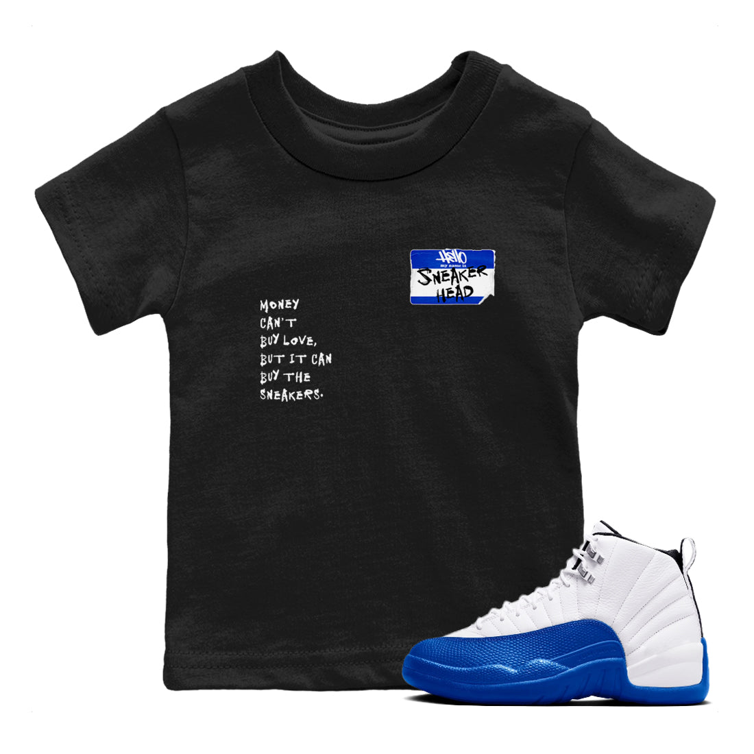 12 Blueberry shirts to match jordans Sneakerhead Badge sneaker match tees Air Jordan 12 Blueberry Drip Gear Zone Youth Baby Black 1 crew neck shirts