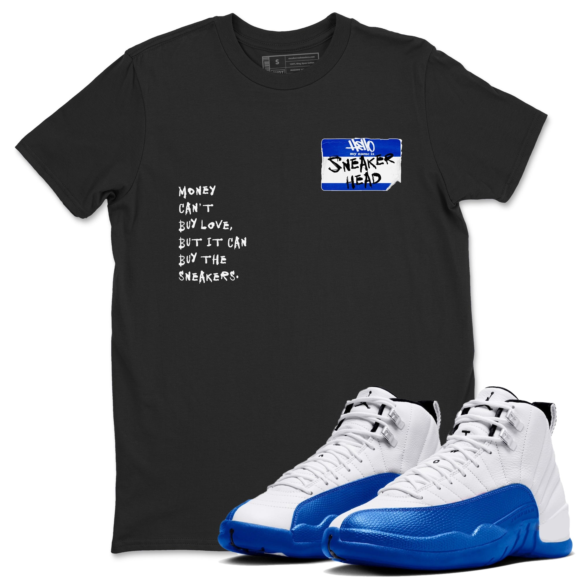 12 Blueberry shirts to match jordans Sneakerhead Badge sneaker match tees Air Jordan 12 Blueberry Drip Gear Zone unisex cotton Black 1 crew neck shirts