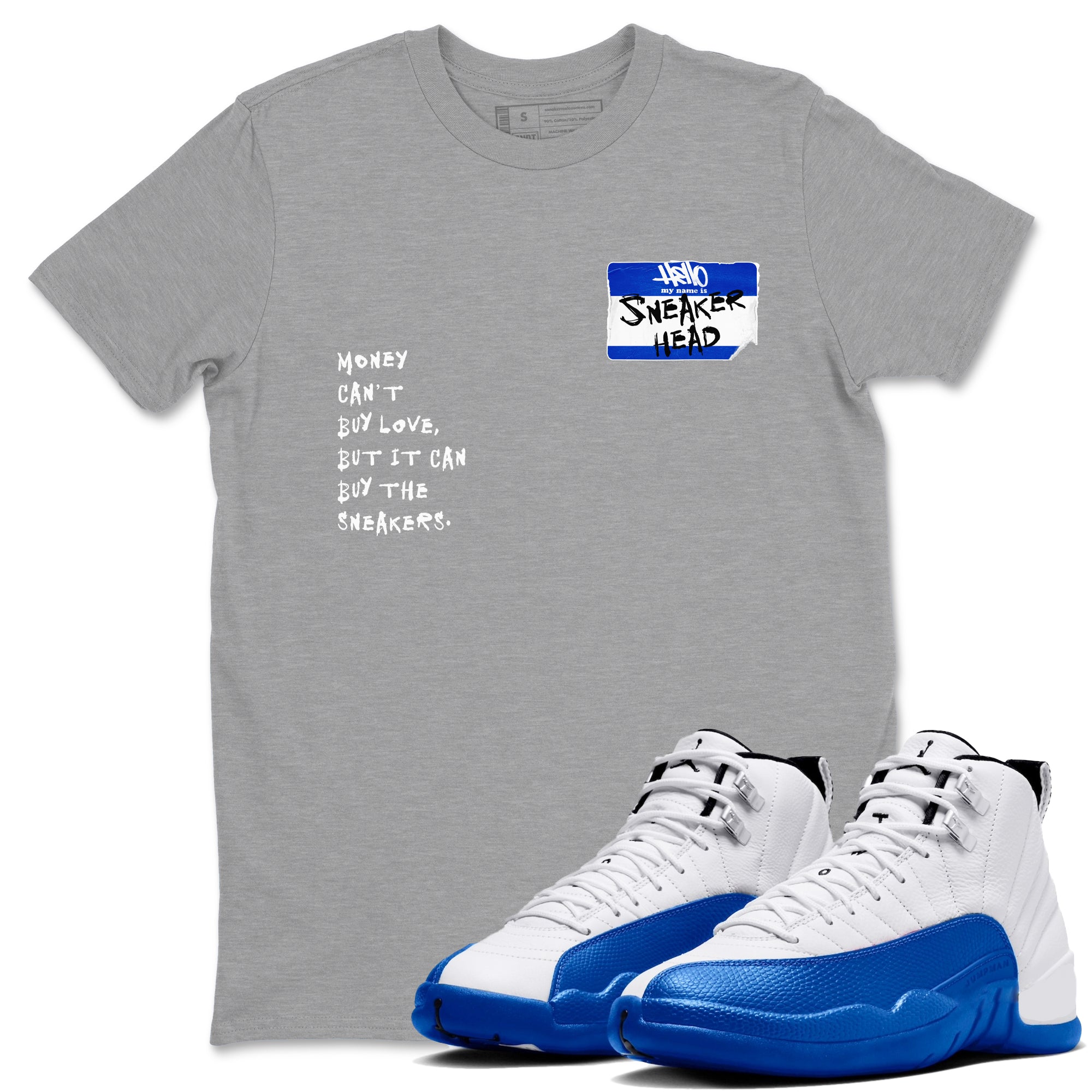 12 Blueberry shirts to match jordans Sneakerhead Badge sneaker match tees Air Jordan 12 Blueberry Drip Gear Zone unisex cotton Heather Grey 1 crew neck shirts