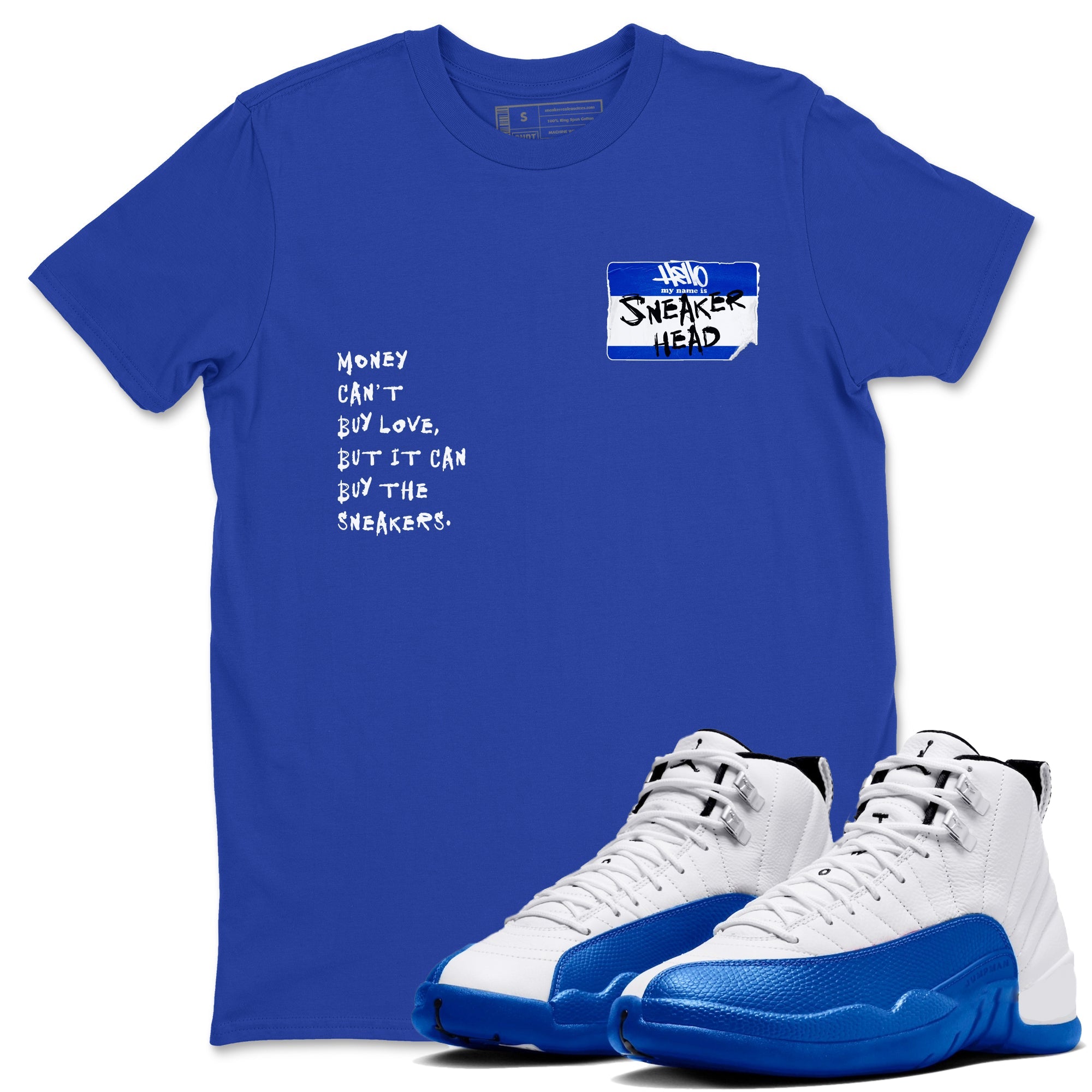 12 Blueberry shirts to match jordans Sneakerhead Badge sneaker match tees Air Jordan 12 Blueberry Drip Gear Zone unisex cotton Royal Blue 1 crew neck shirts