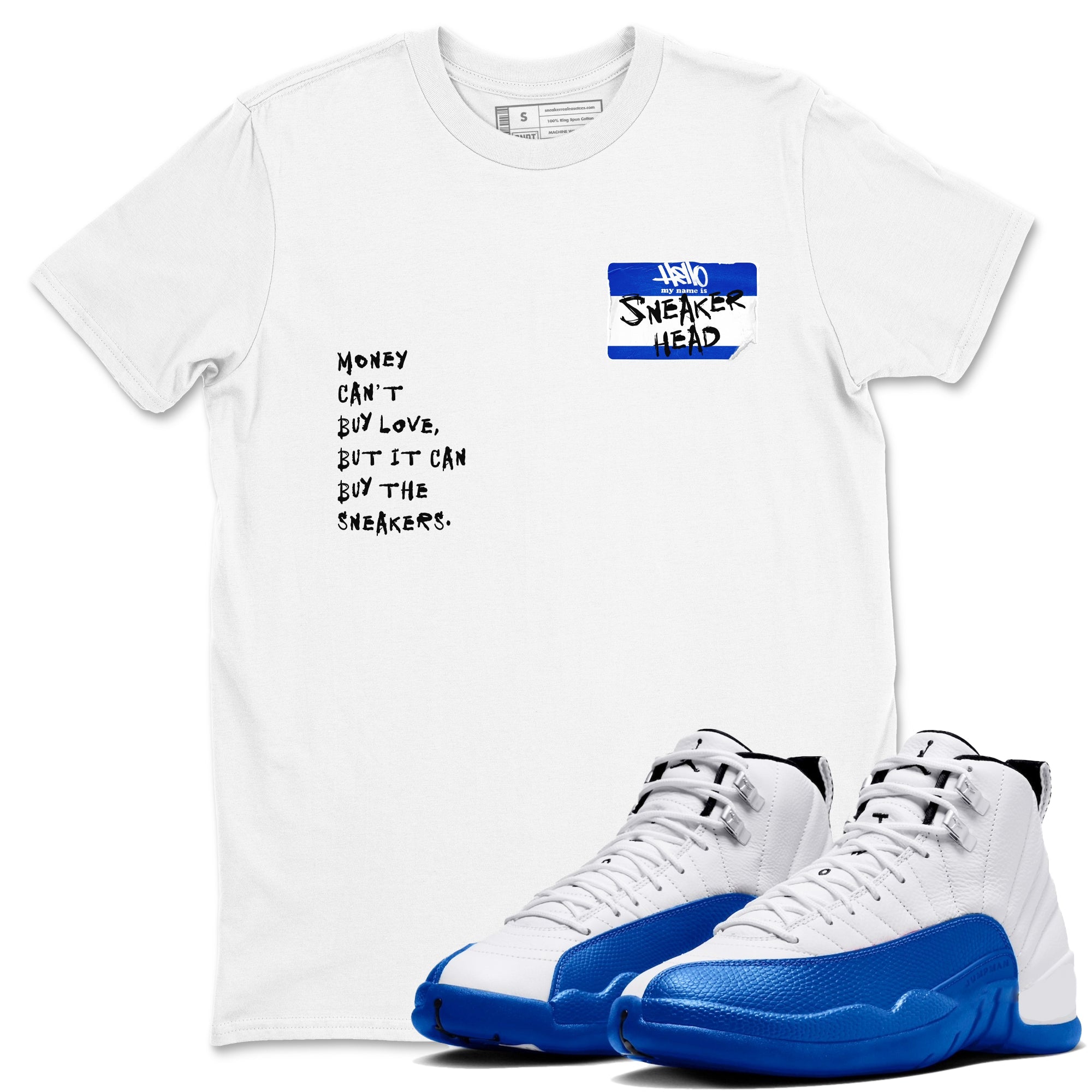 12 Blueberry shirts to match jordans Sneakerhead Badge sneaker match tees Air Jordan 12 Blueberry Drip Gear Zone unisex cotton White 1 crew neck shirts