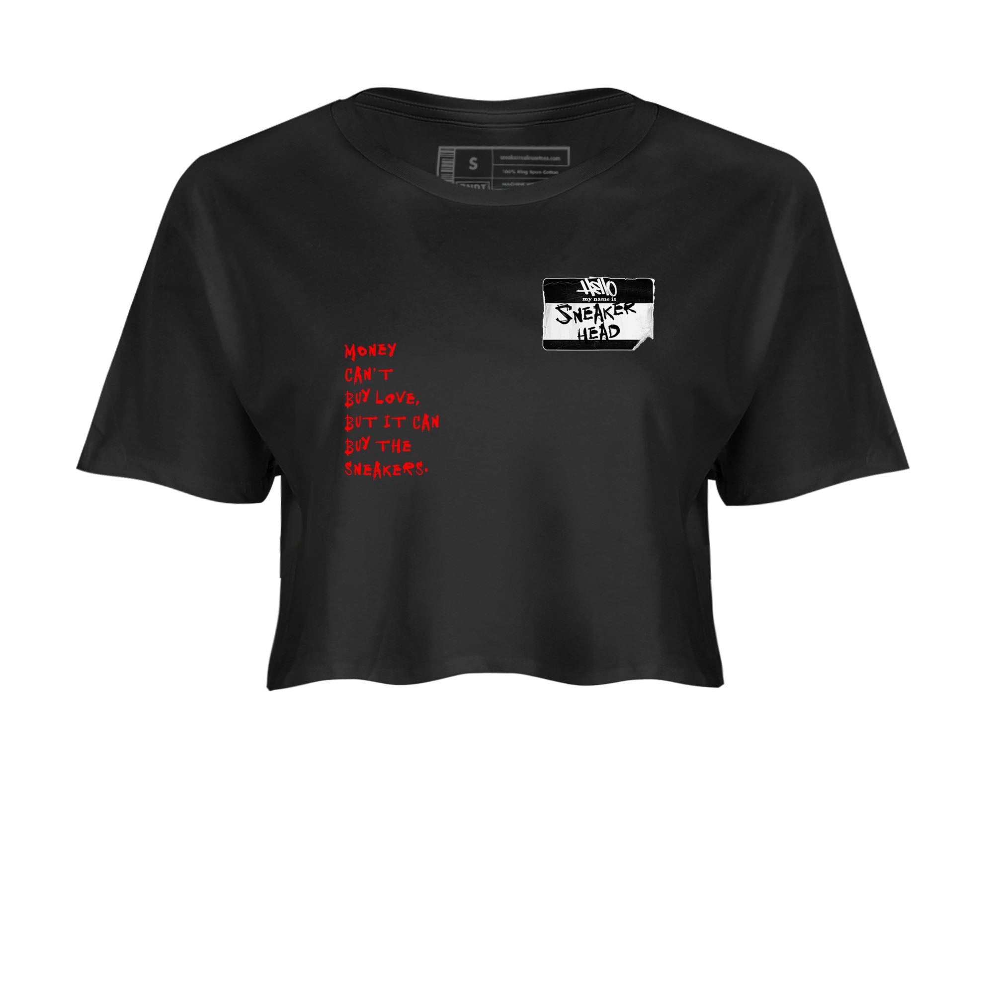 Air Jordan 12 Red Taxi shirts to match jordans Sneakerhead Badge sneaker match tees 12s Red Taxi Drip Gear Zone Black 2 crop length shirt