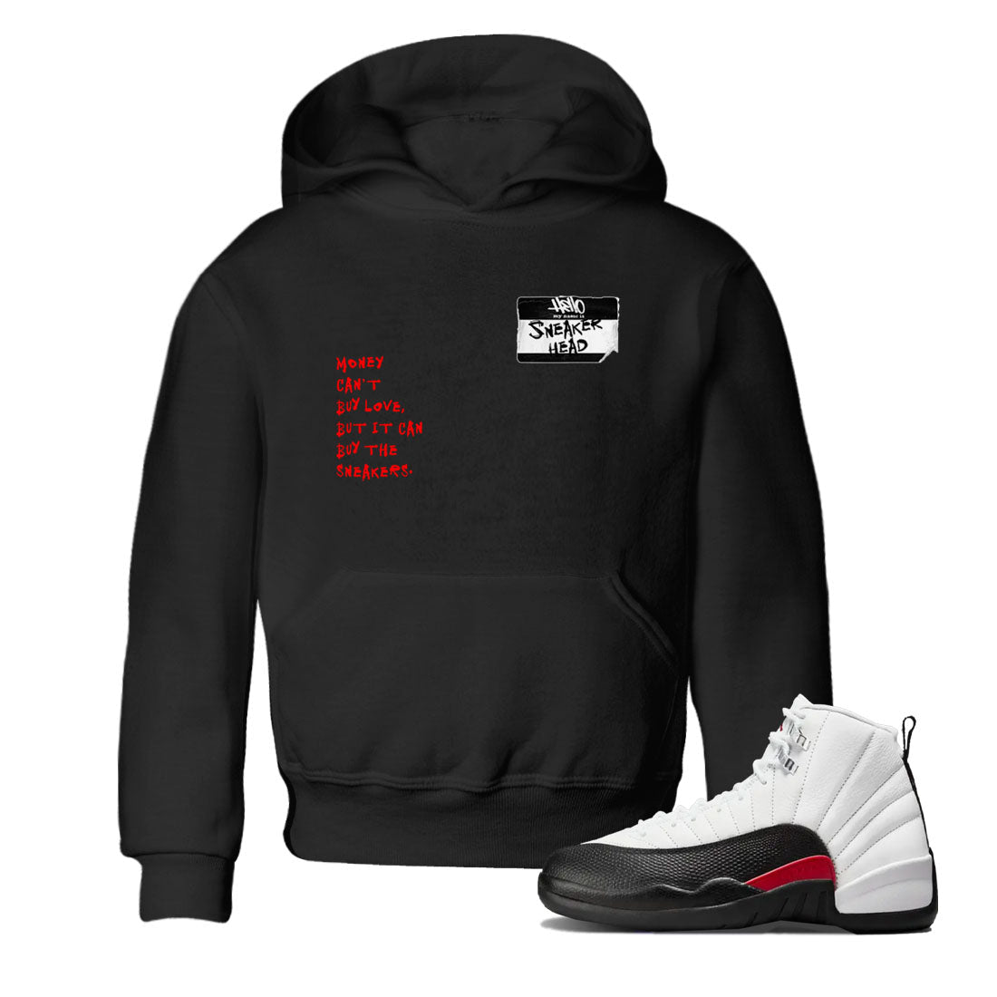 Air Jordan 12 Red Taxi shirts to match jordans Sneakerhead Badge sneaker match tees 12s Red Taxi Drip Gear Zone baby toddler Black 1 cotton Shirt