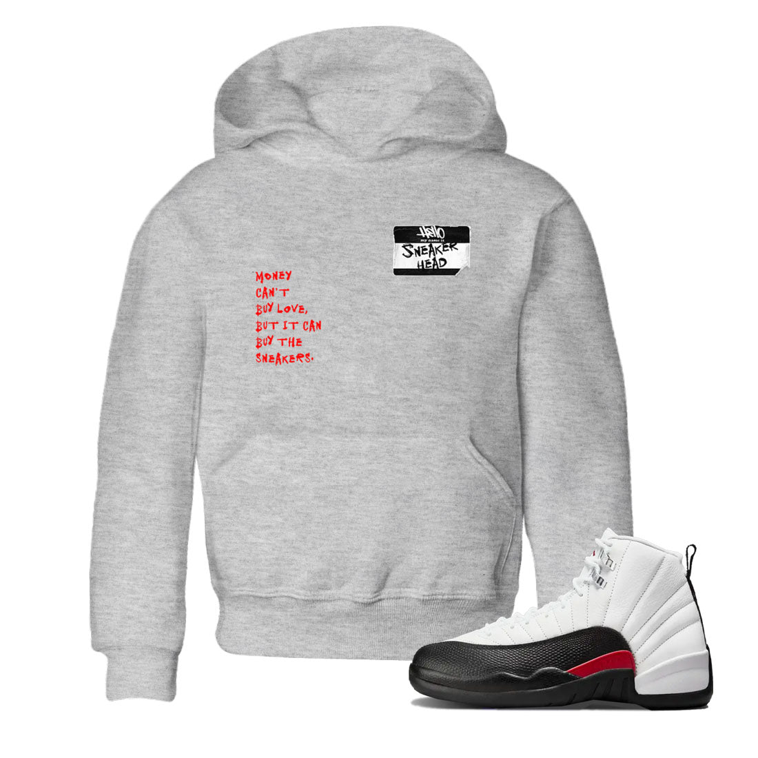 Air Jordan 12 Red Taxi shirts to match jordans Sneakerhead Badge sneaker match tees 12s Red Taxi Drip Gear Zone baby toddler Heather Grey 1 cotton Shirt