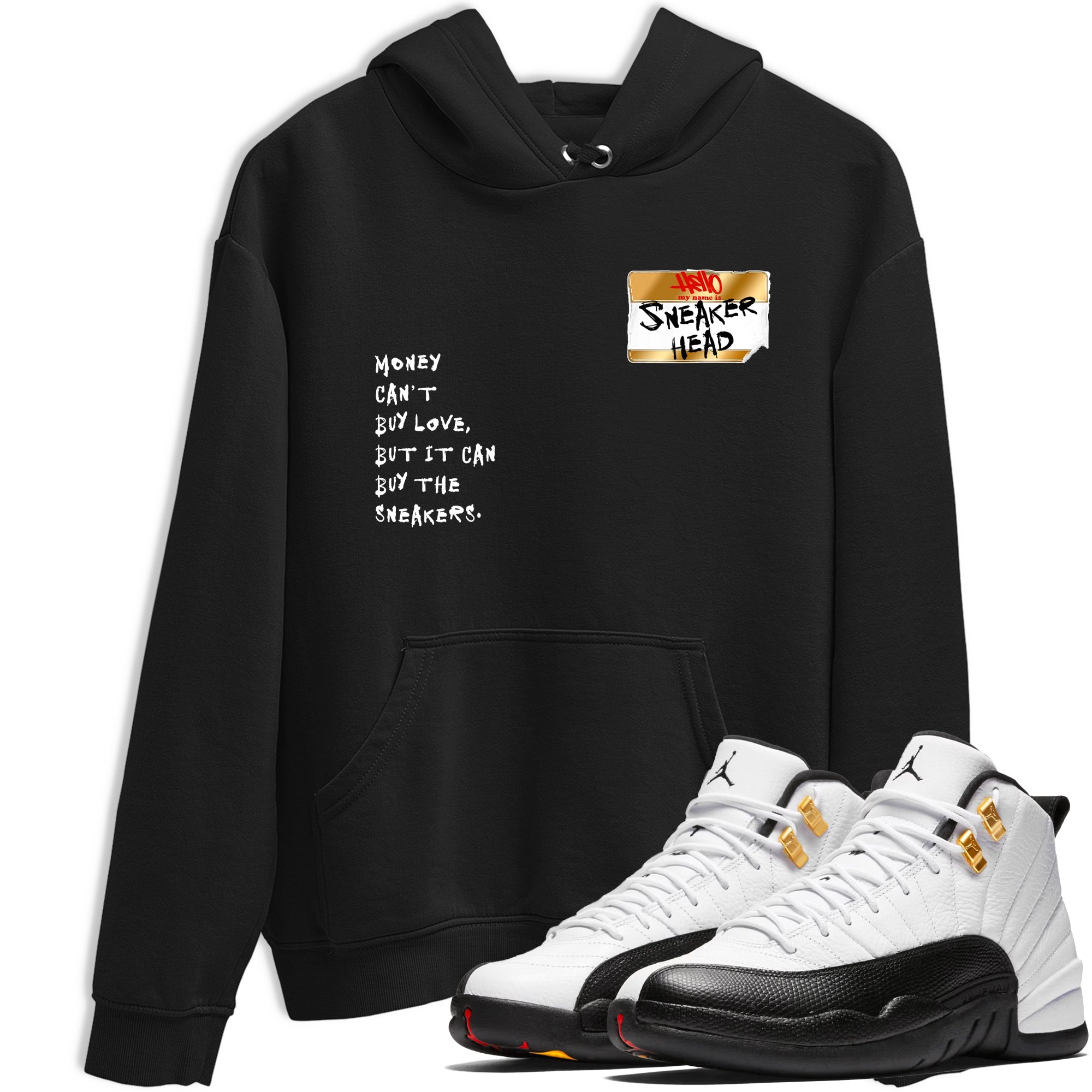 Sneaker Threads  Sneaker Tees To Match Air Jordan 12 Taxi  Sneakerhead Badge Graphic Tee Black 1. Perfect for Jordan releases 2025 colorways.