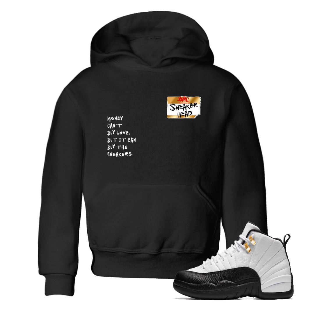 Sneaker Threads  Sneaker Tees To Match Air Jordan 12 Taxi  Sneakerhead Badge Youth Graphic Tee Black 1. Perfect for Jordan releases 2025 colorways.