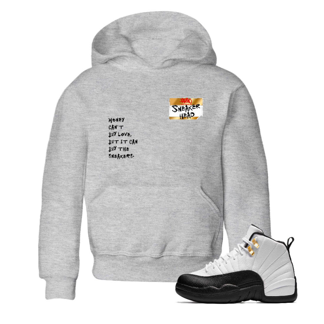 Sneaker Threads  Sneaker Tees To Match Air Jordan 12 Taxi  Sneakerhead Badge Youth Graphic Tee Heather Grey 1. Perfect for Jordan releases 2025 colorways.