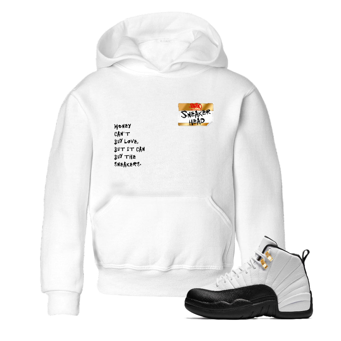 Sneaker Threads  Sneaker Tees To Match Air Jordan 12 Taxi  Sneakerhead Badge Youth Graphic Tee White 1. Perfect for Jordan releases 2025 colorways.