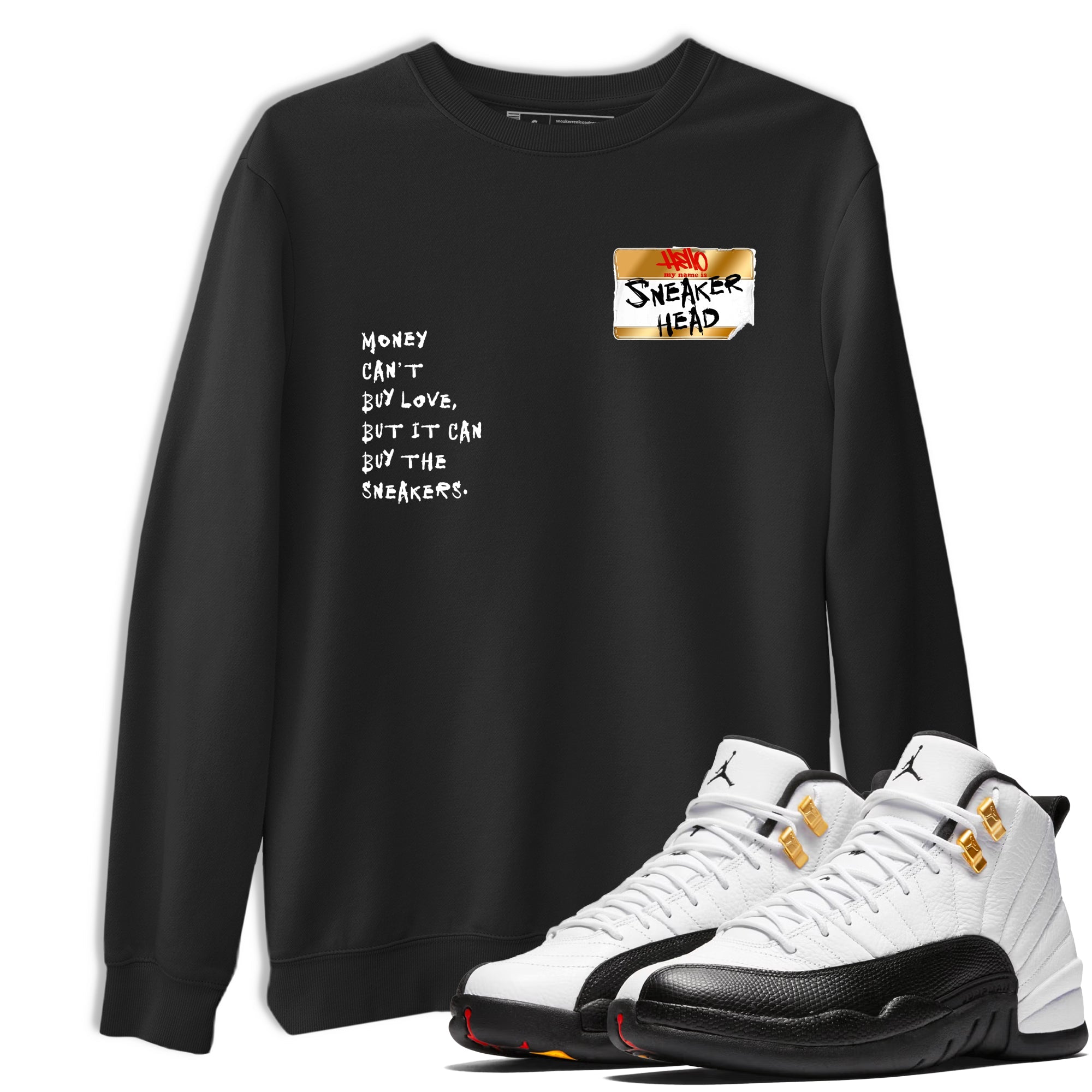 Sneaker Threads  Sneaker Tees To Match Air Jordan 12 Taxi  Sneakerhead Badge Graphic Tee Black 1. Perfect for Jordan releases 2025 colorways.