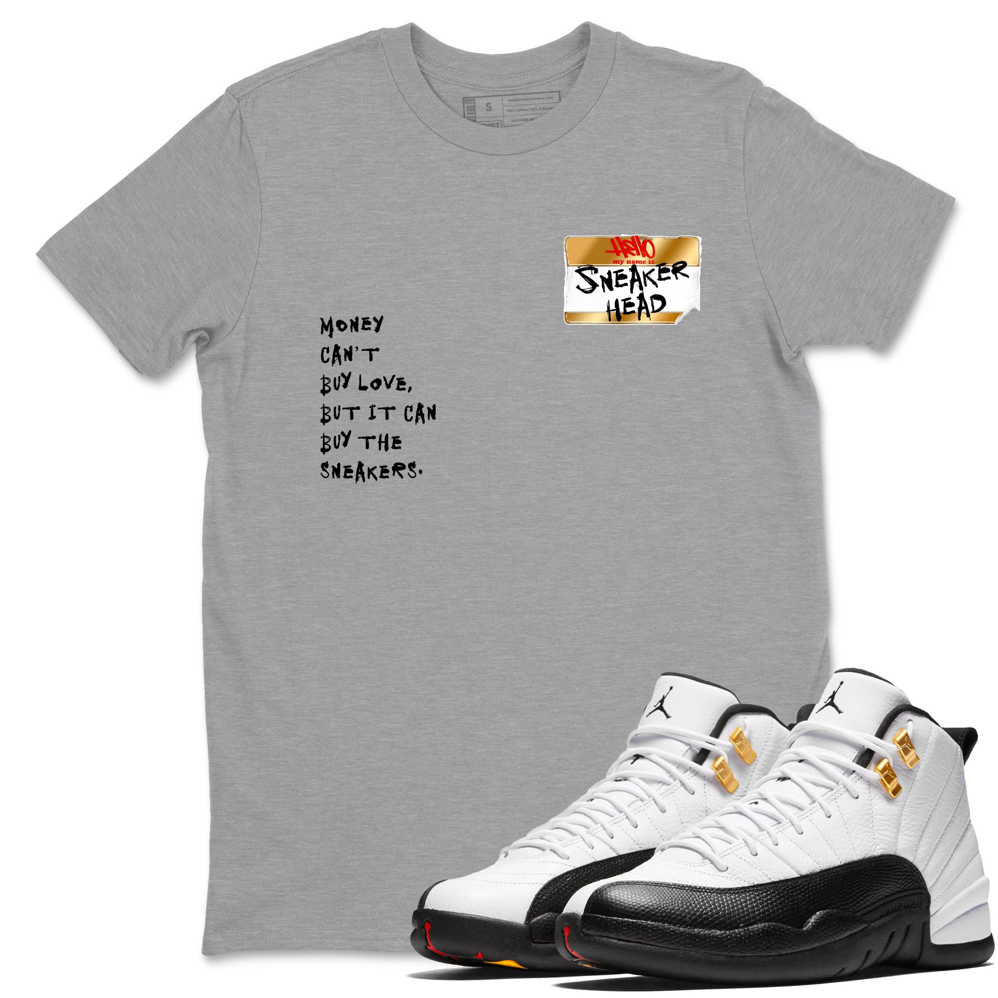 Sneaker Threads  Sneaker Tees To Match Air Jordan 12 Taxi  Sneakerhead Badge Graphic Tee Heather Grey 1. Perfect for Jordan releases 2025 colorways.