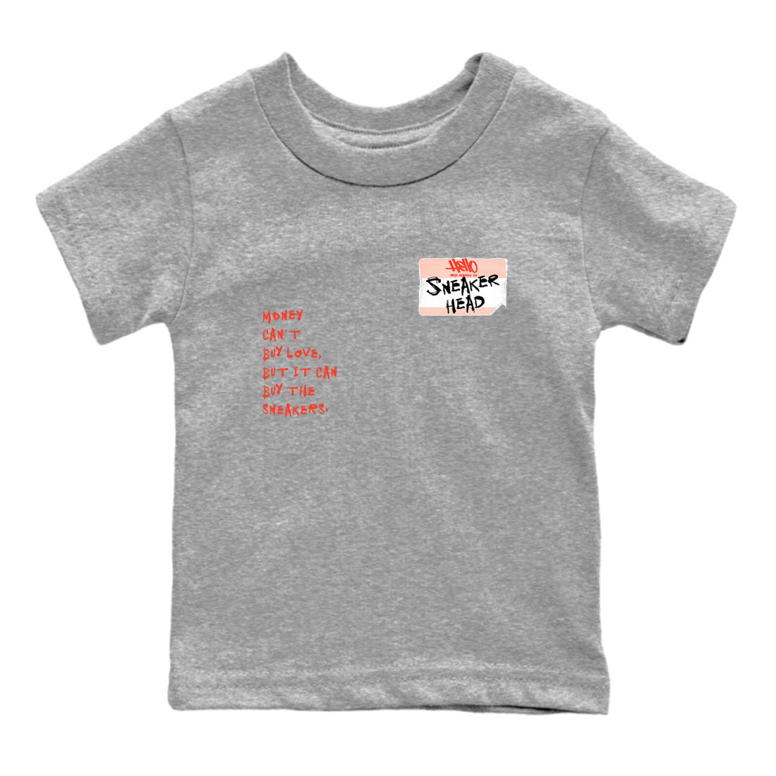 AJ13 Dune Red shirts to match jordans Sneakerhead Badge sneaker match tees Air Jordan 13 Dune Red Drip Gear Zone streetwear brand Baby and Youth Heather Grey 2 cotton tee