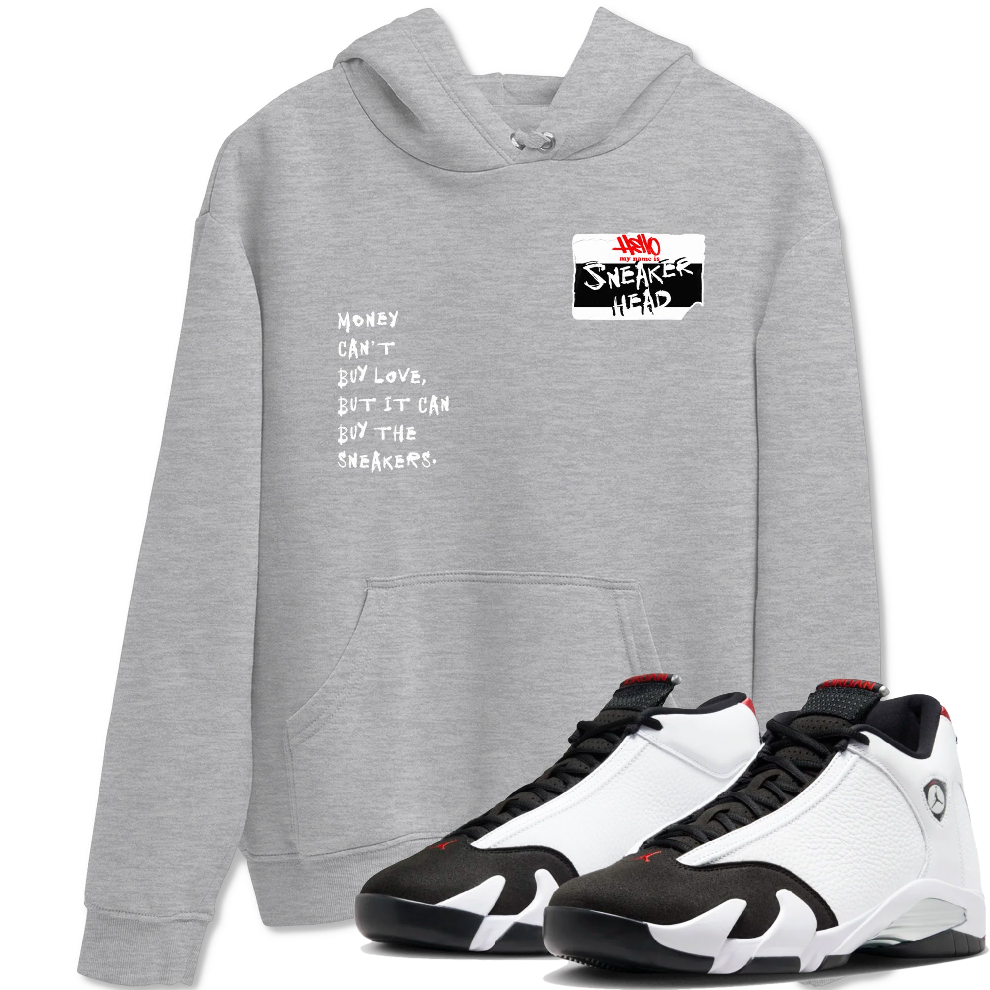 Air Jordan 14 Black Toe t shirts to match sneakers Sneakerhead Badge sneaker match tees 14s Black Toe sneaker match tee Drip Gear Zone unisex cotton Heather Grey 1 shirts