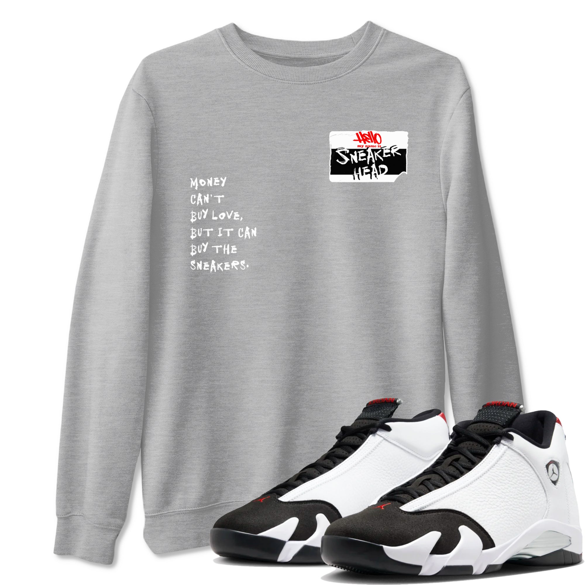 Air Jordan 14 Black Toe t shirts to match sneakers Sneakerhead Badge sneaker match tees 14s Black Toe sneaker match tee Drip Gear Zone unisex cotton Heather Grey 1 shirts