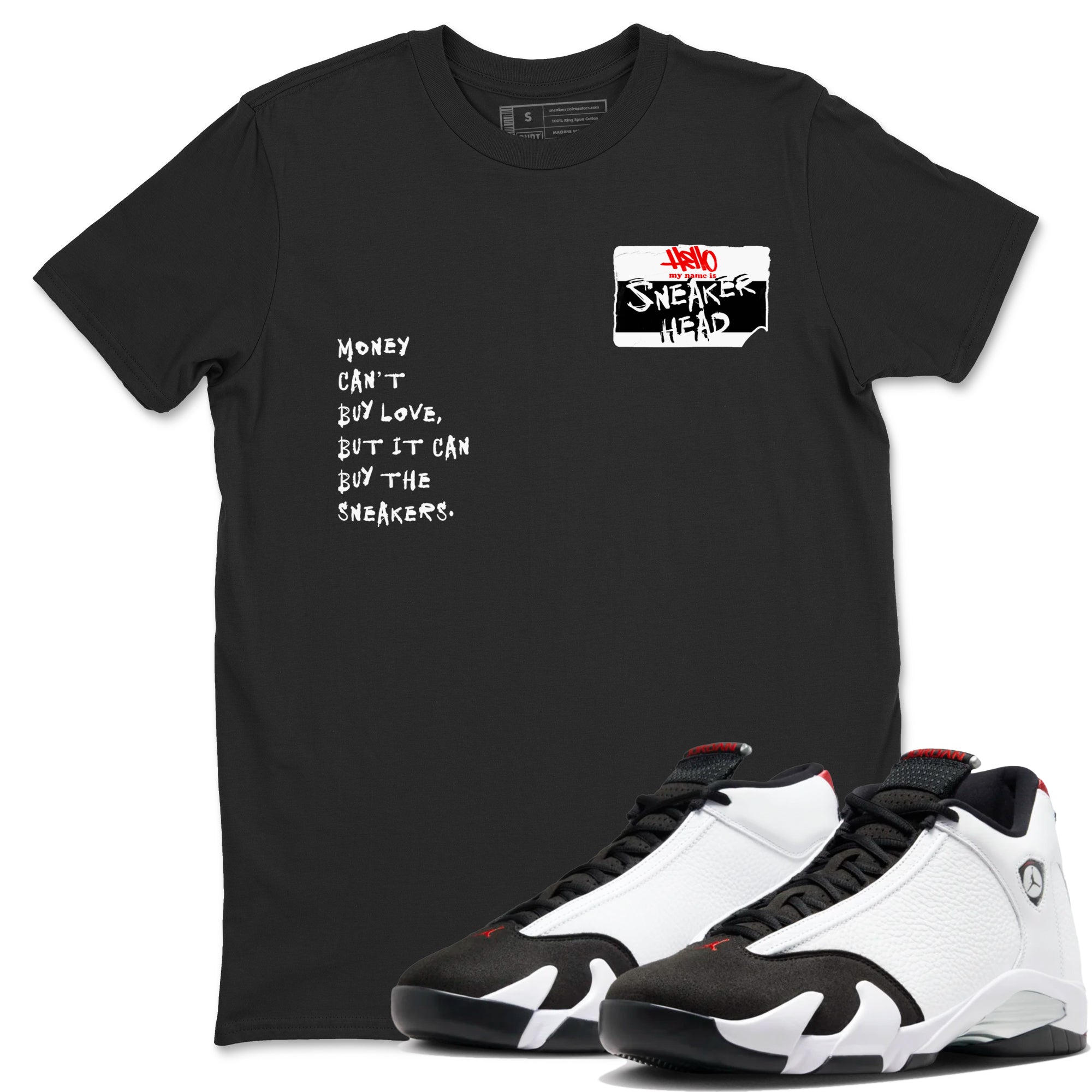 Air Jordan 14 Black Toe t shirts to match sneakers Sneakerhead Badge sneaker match tees 14s Black Toe sneaker match tee Drip Gear Zone unisex cotton Black 1 shirts